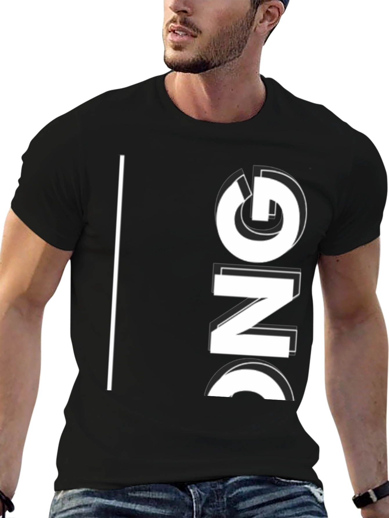 Black T-Shirt with Graphic Print