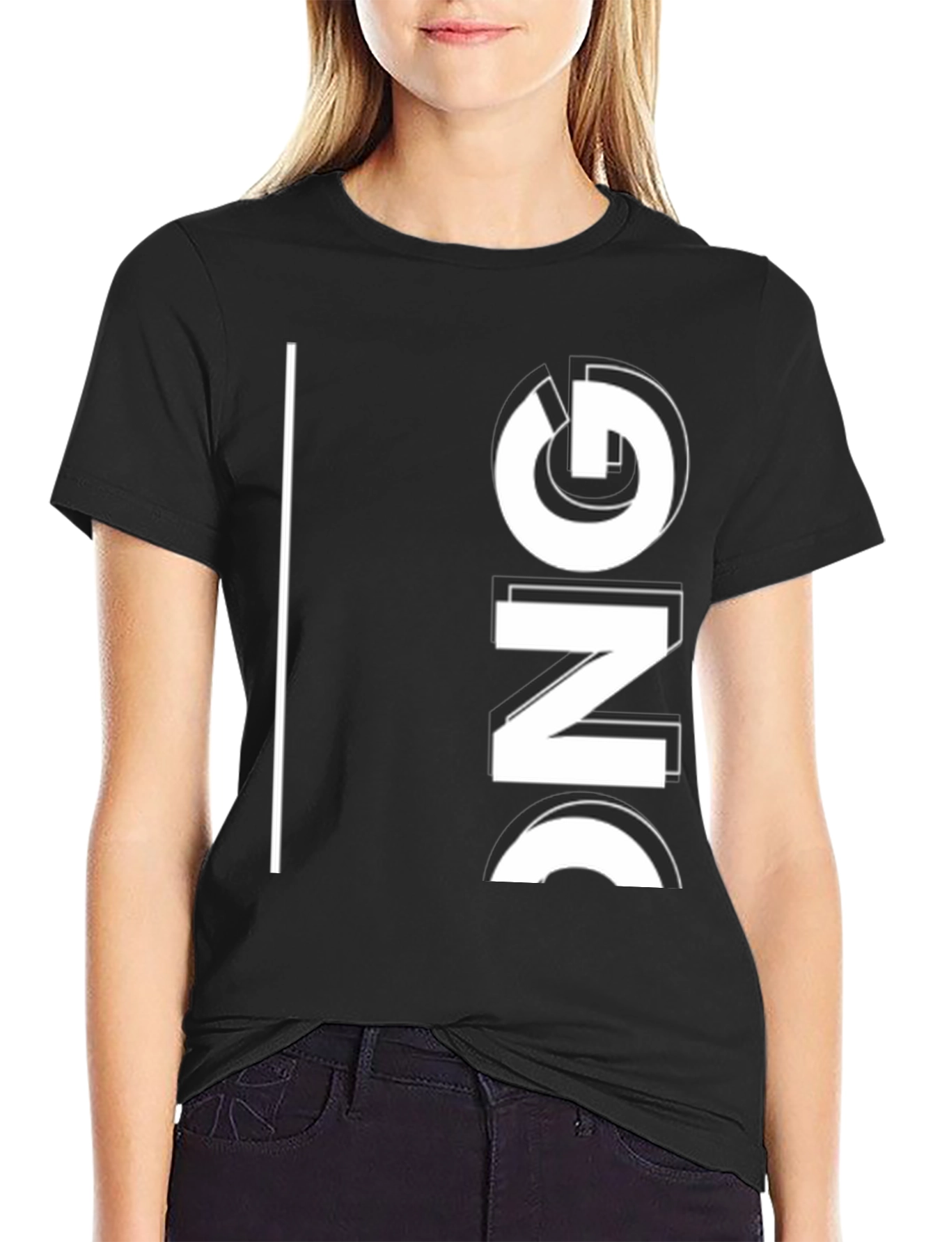 Black T-Shirt with Graphic Print