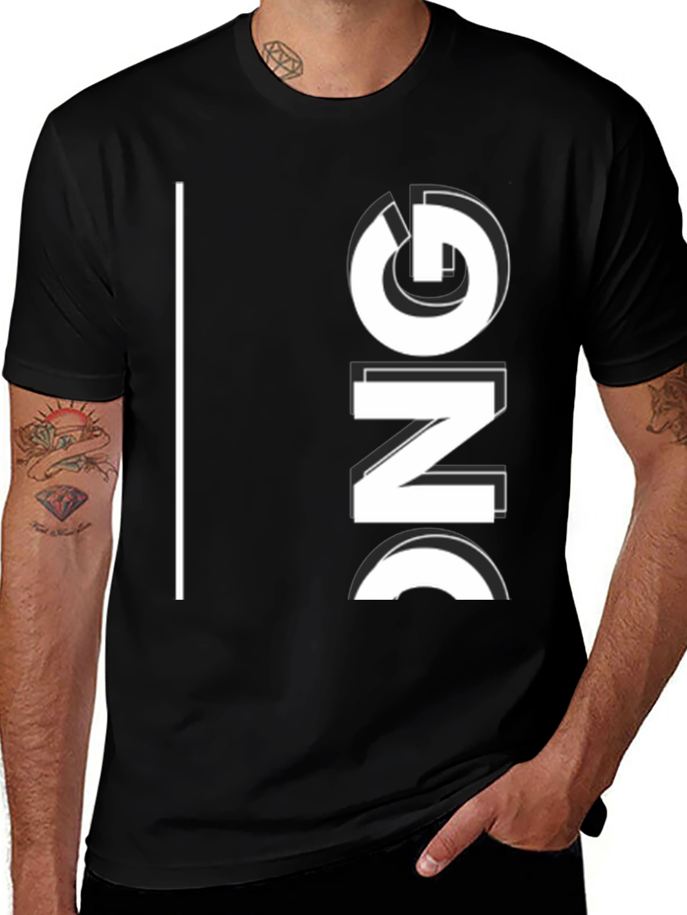 Black T-Shirt with Graphic Print