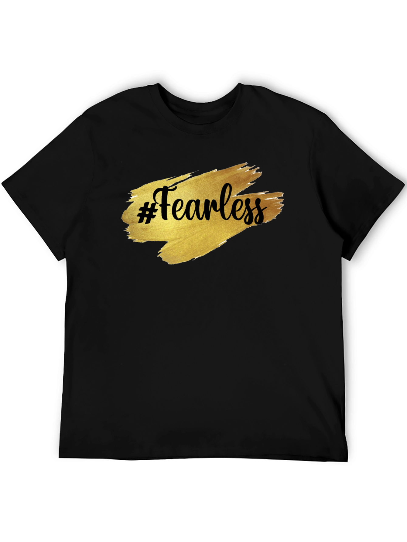 Fearless Graphic Tee - Gold Brush Print