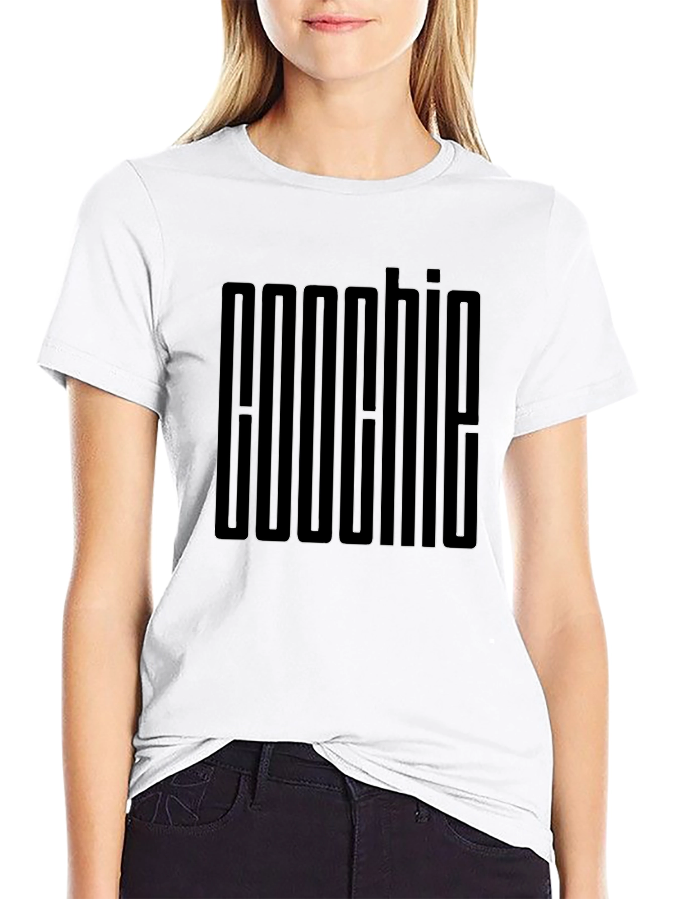 Aoochie Black Graphic Tee - Minimalist Design