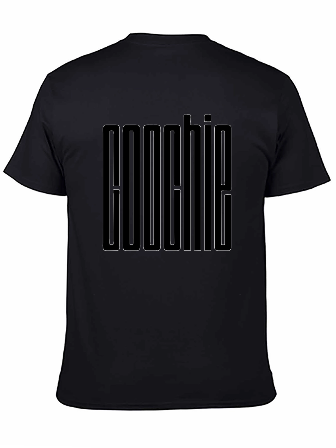 Aoochie Black Graphic Tee - Minimalist Design