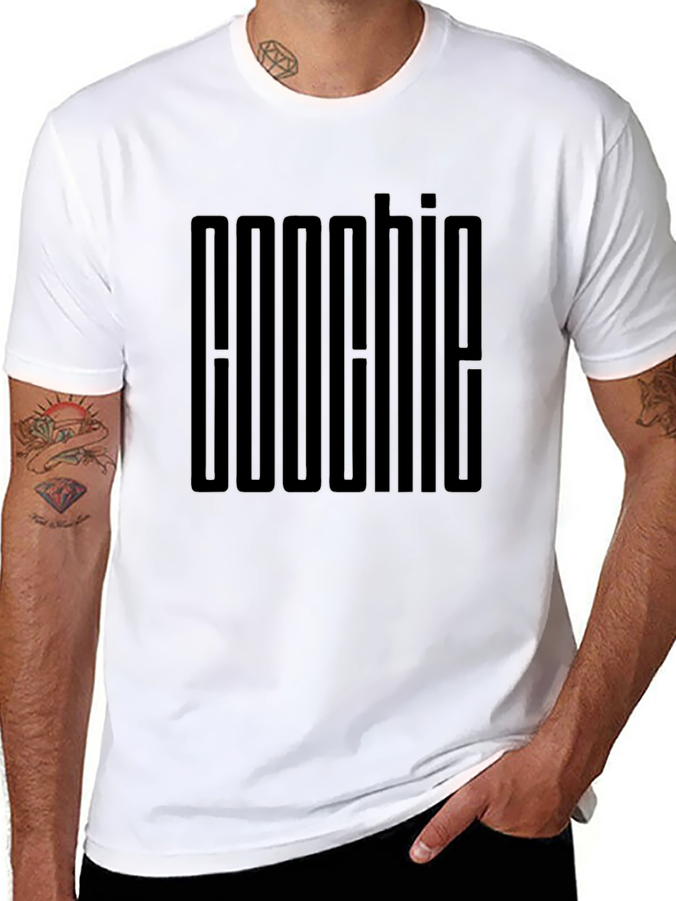 Aoochie Black Graphic Tee - Minimalist Design