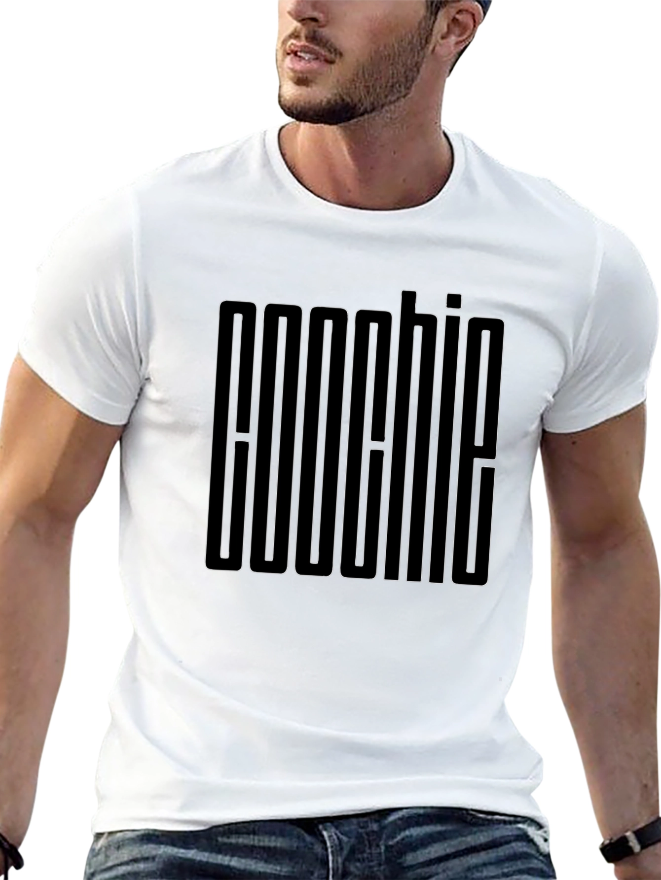 Aoochie Black Graphic Tee - Minimalist Design