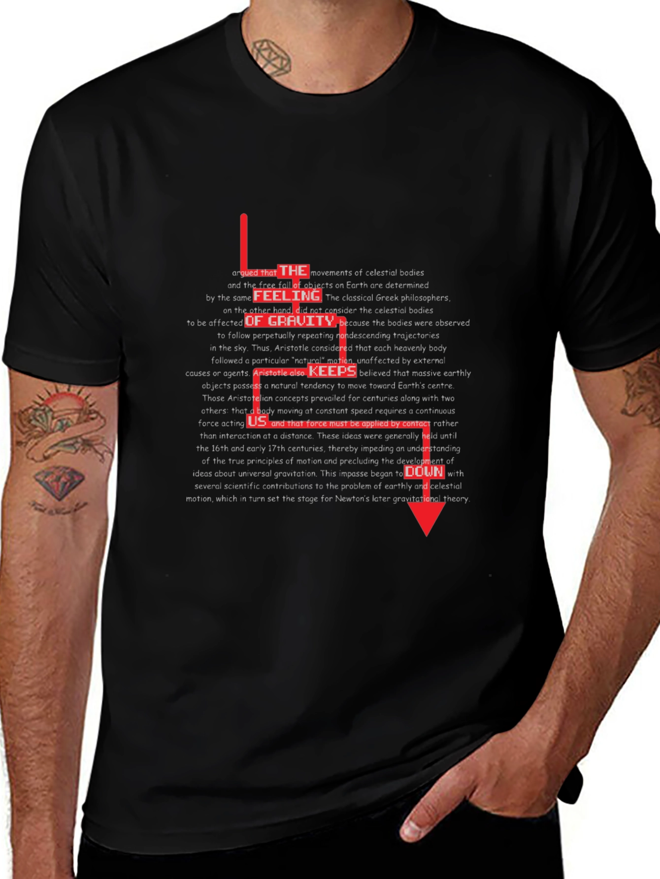 Gravity Quote Graphic Tee - Premium Cotton Black T-Shirt