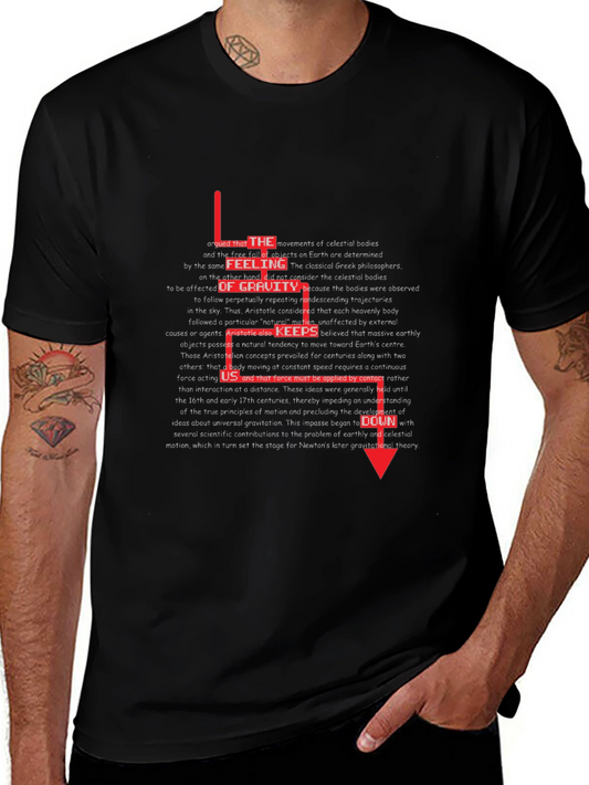 Gravity Quote Graphic Tee - Premium Cotton Black T-Shirt