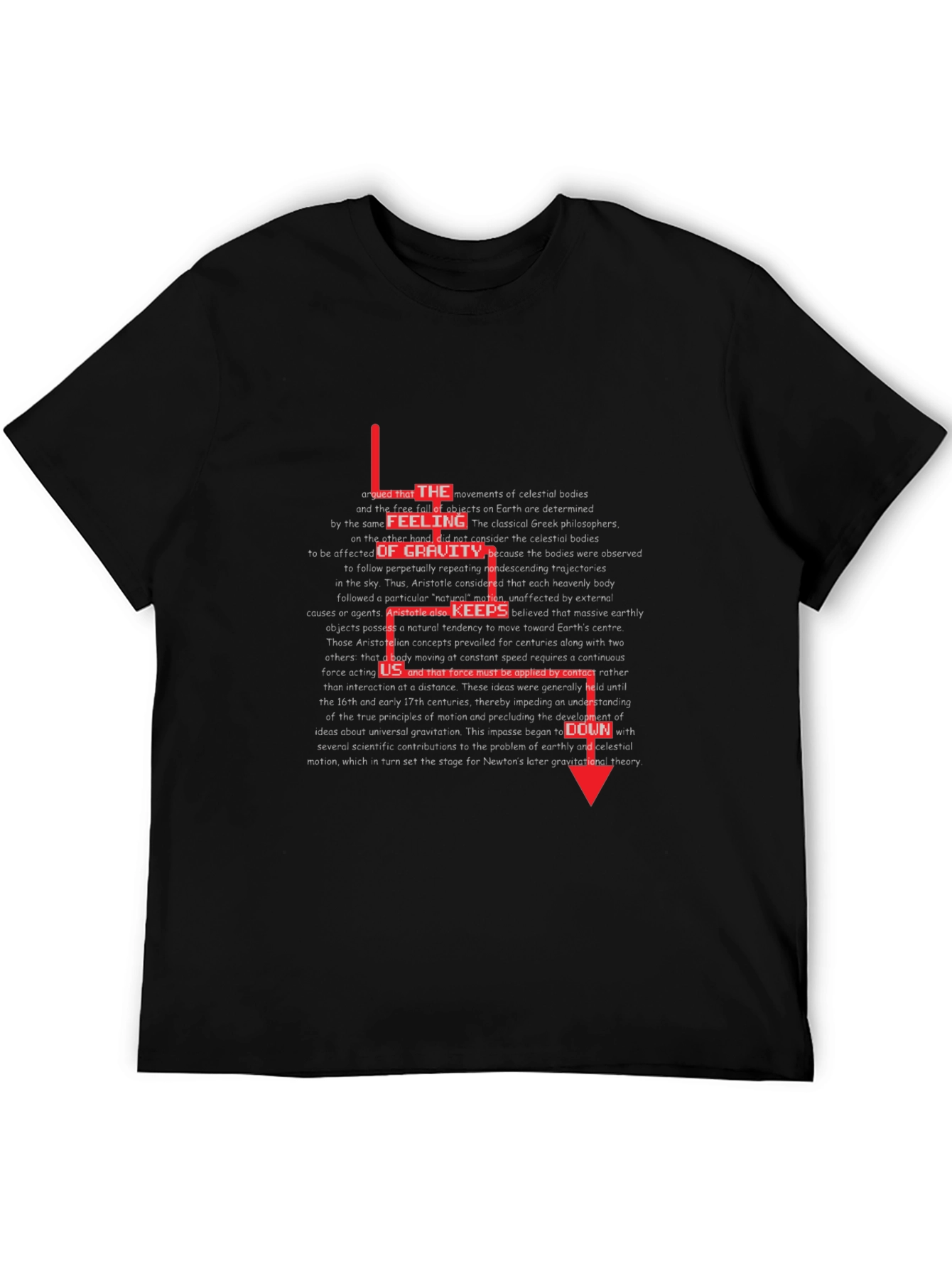 Gravity Quote Graphic Tee - Premium Cotton Black T-Shirt