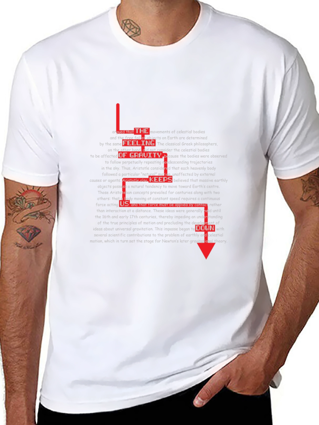 Gravity Quote Graphic Tee - Premium Cotton Black T-Shirt
