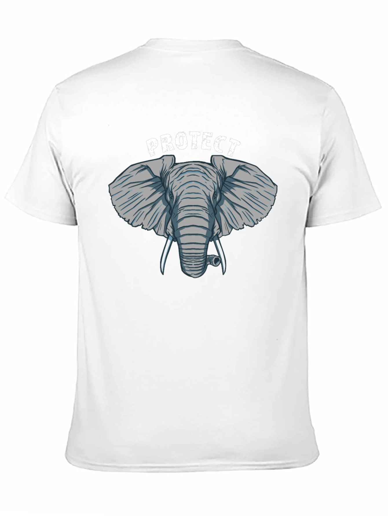 Protect Elephants Black Graphic T-Shirt