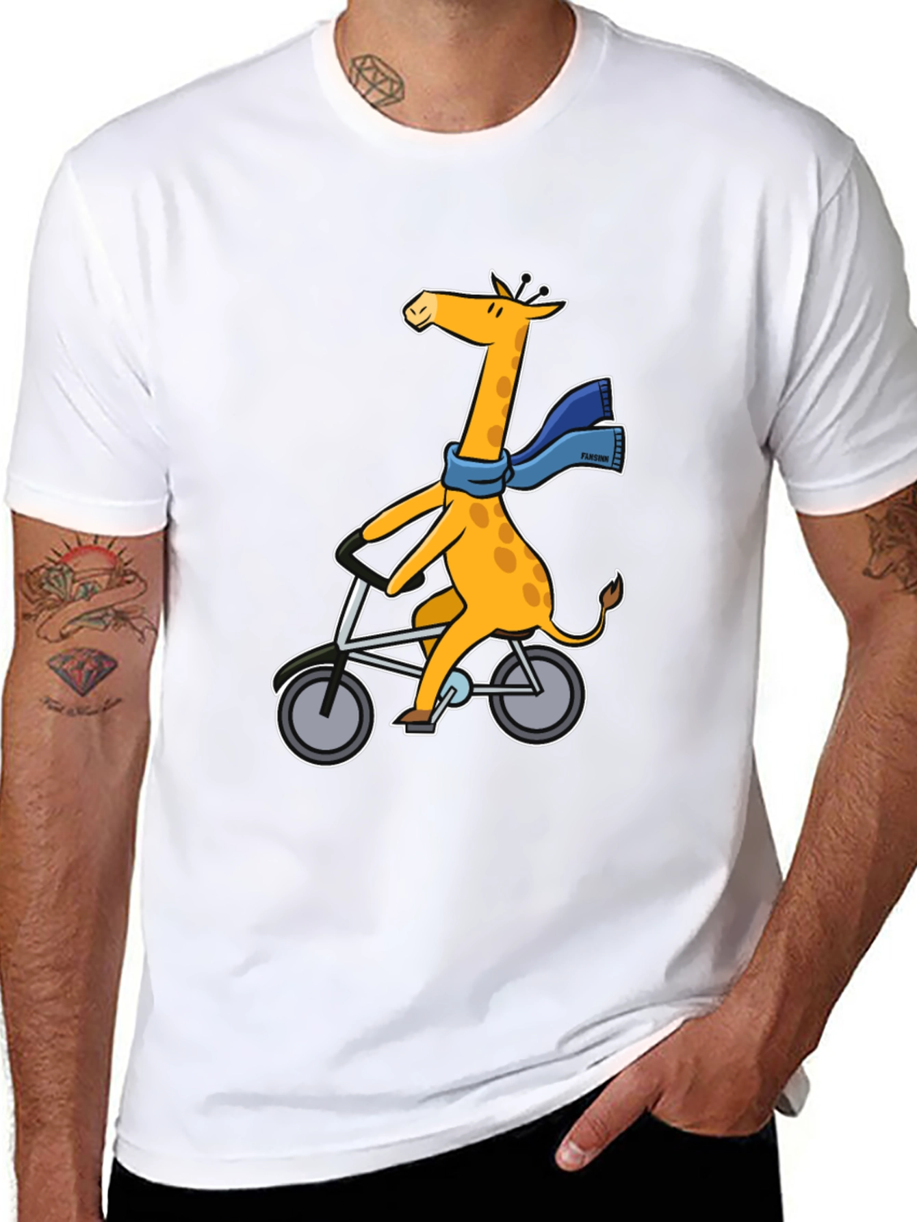 Giraffe on Bike Graphic Tee - Unisex