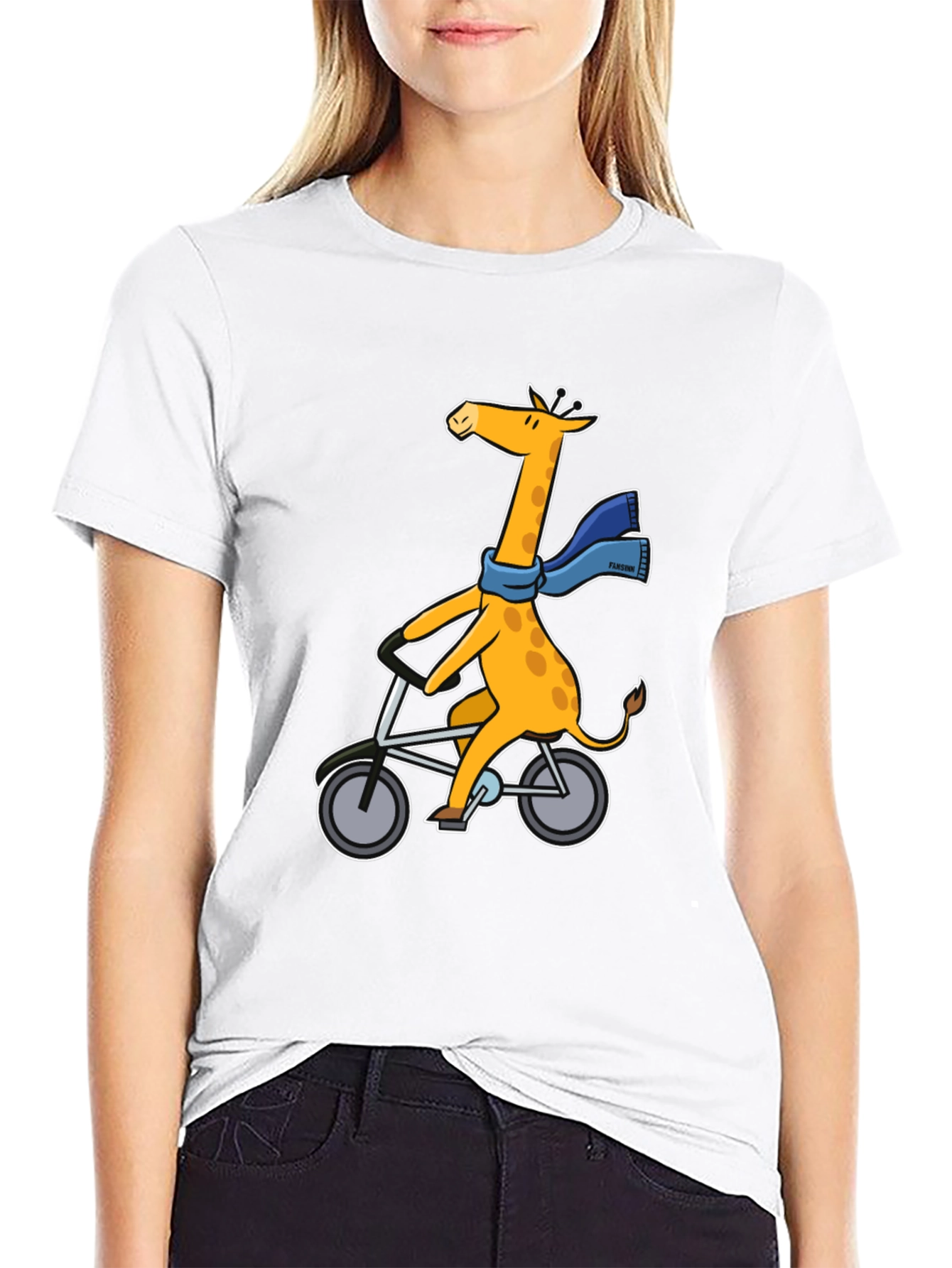 Giraffe on Bike Graphic Tee - Unisex