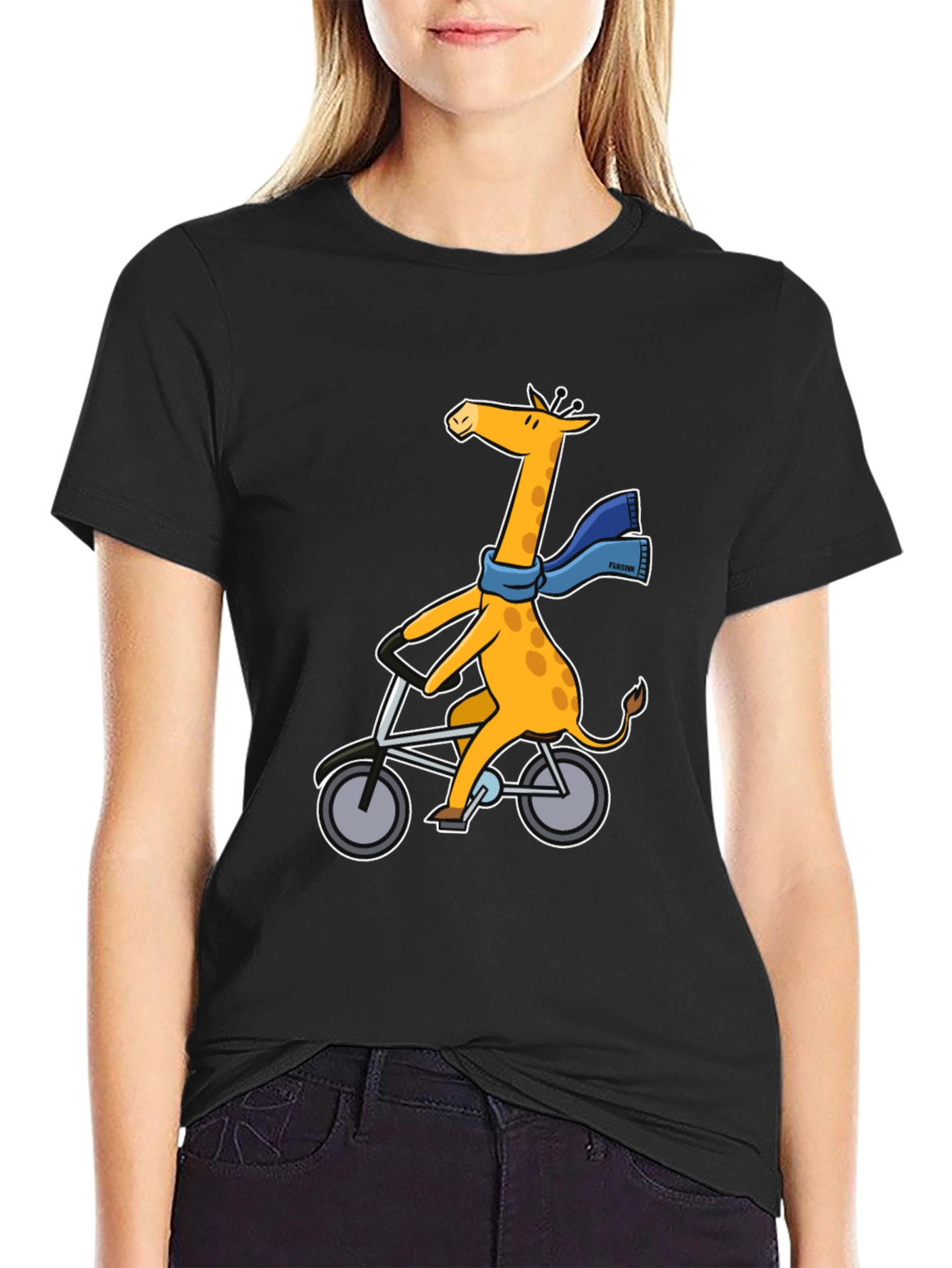 Giraffe on Bike Graphic Tee - Unisex