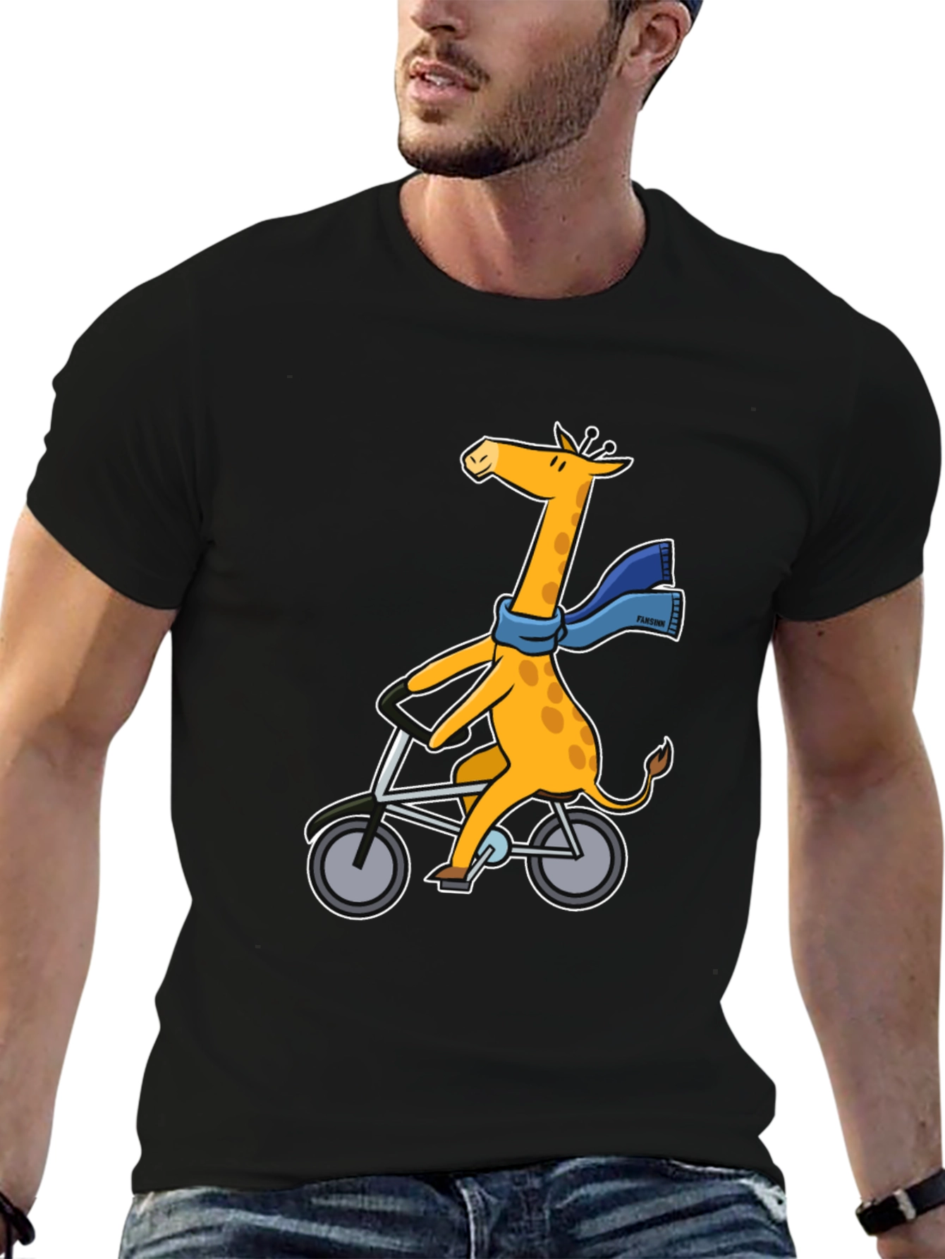 Giraffe on Bike Graphic Tee - Unisex