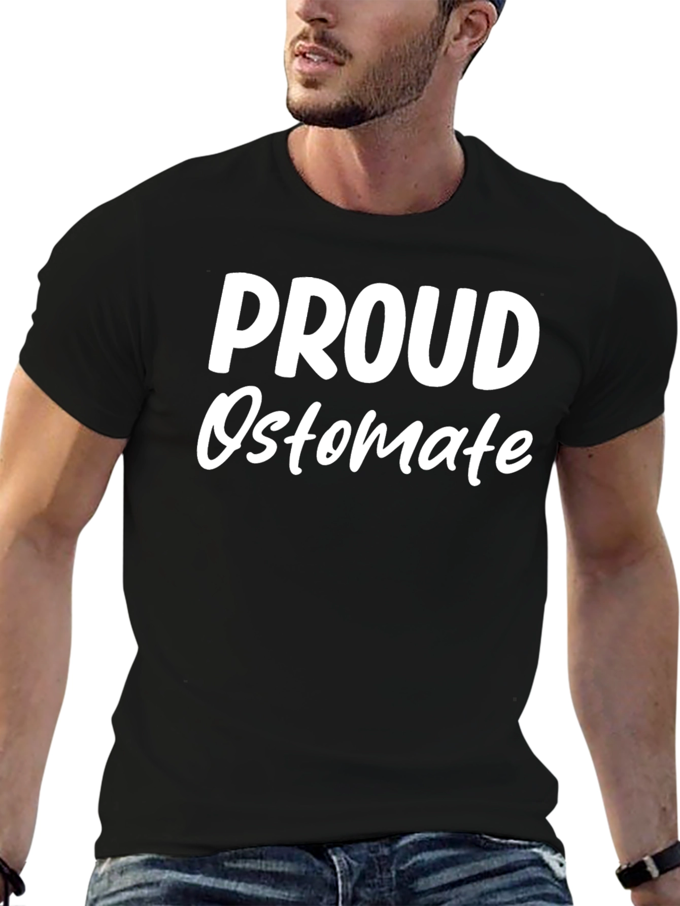 Proud Ostomate Graphic T-Shirt - Black Cotton Tee