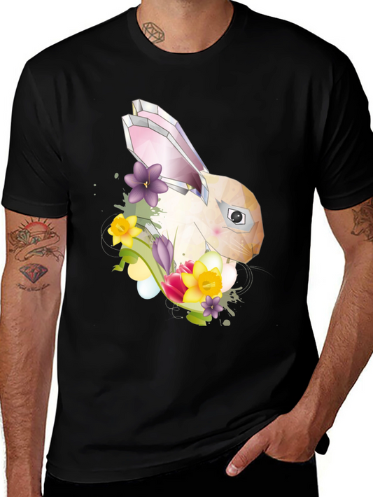 Geometric Bunny Floral T-Shirt
