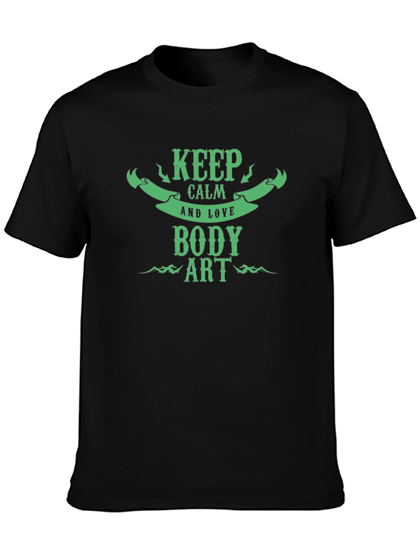 Keep Calm and Love Body Art Black T-Shirt