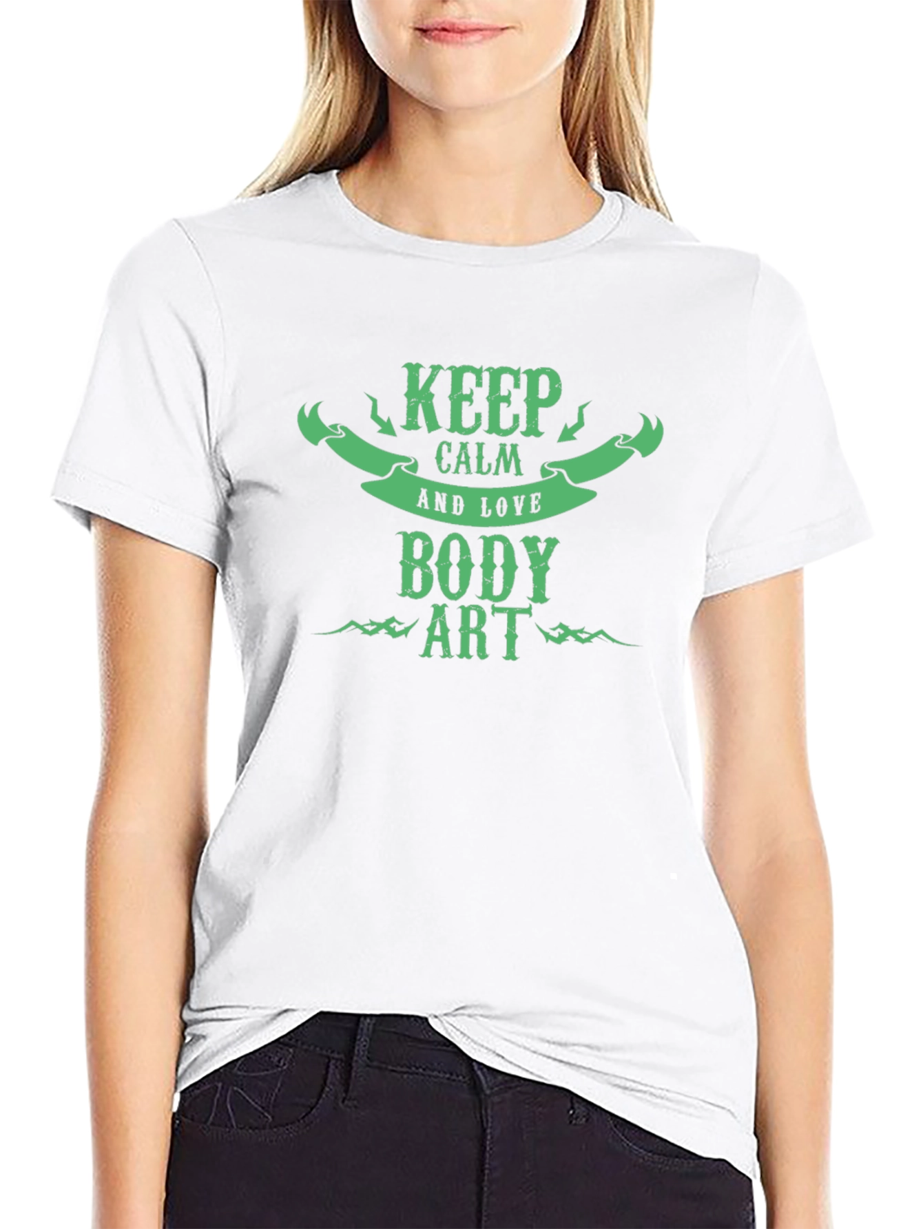 Keep Calm and Love Body Art Black T-Shirt