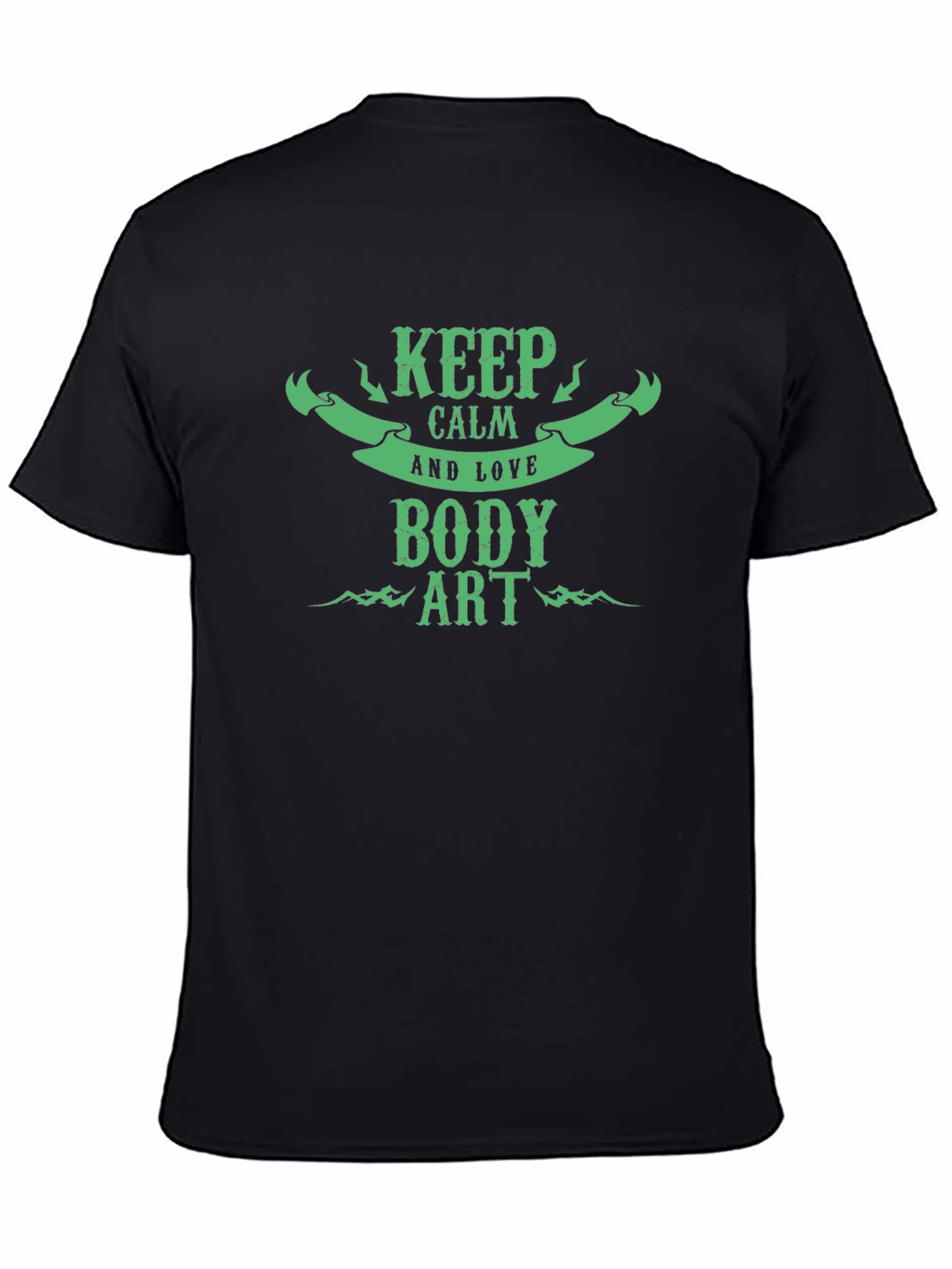 Keep Calm and Love Body Art Black T-Shirt