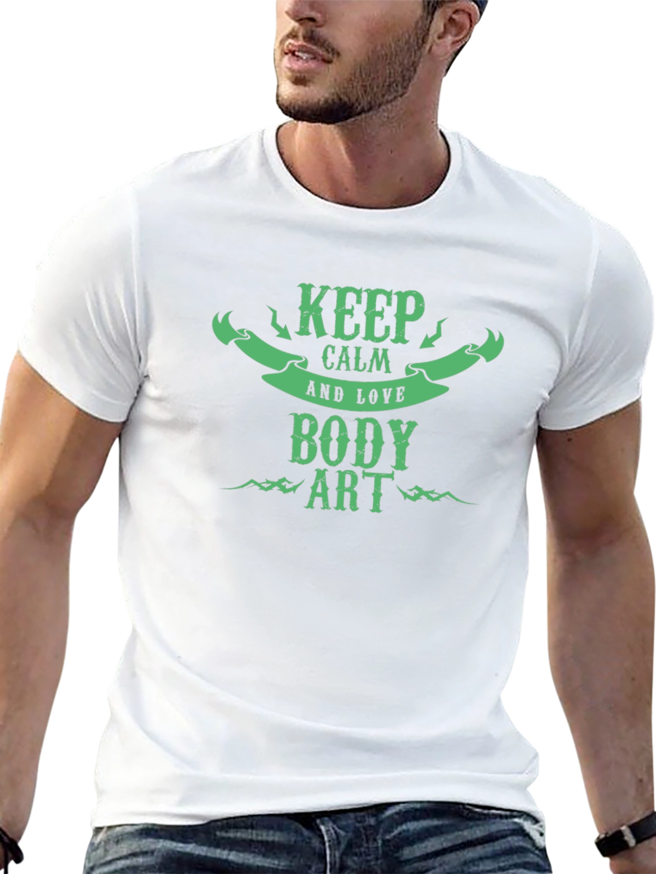 Keep Calm and Love Body Art Black T-Shirt