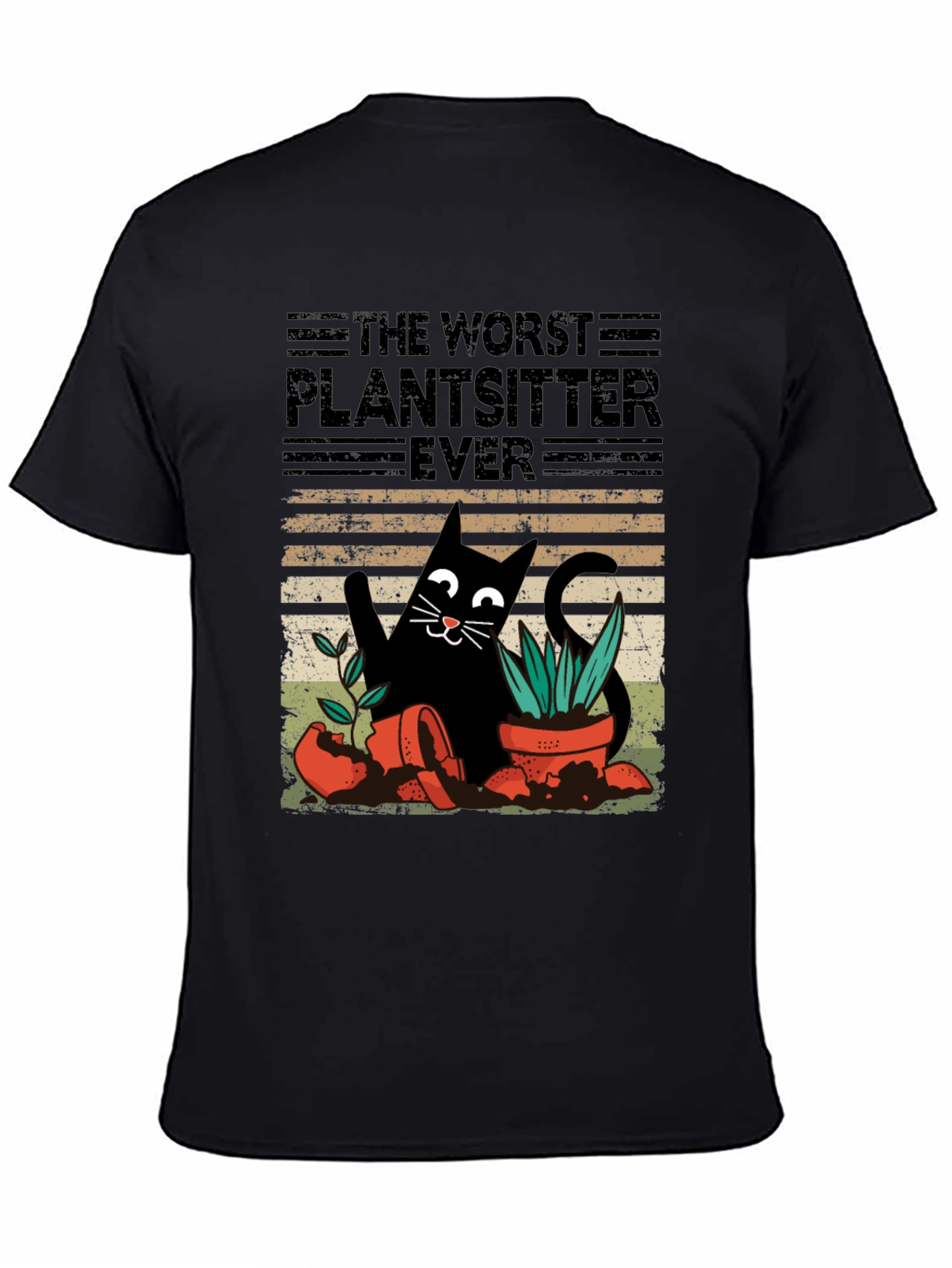 Worst Plantsitter Ever Cat Graphic T-Shirt
