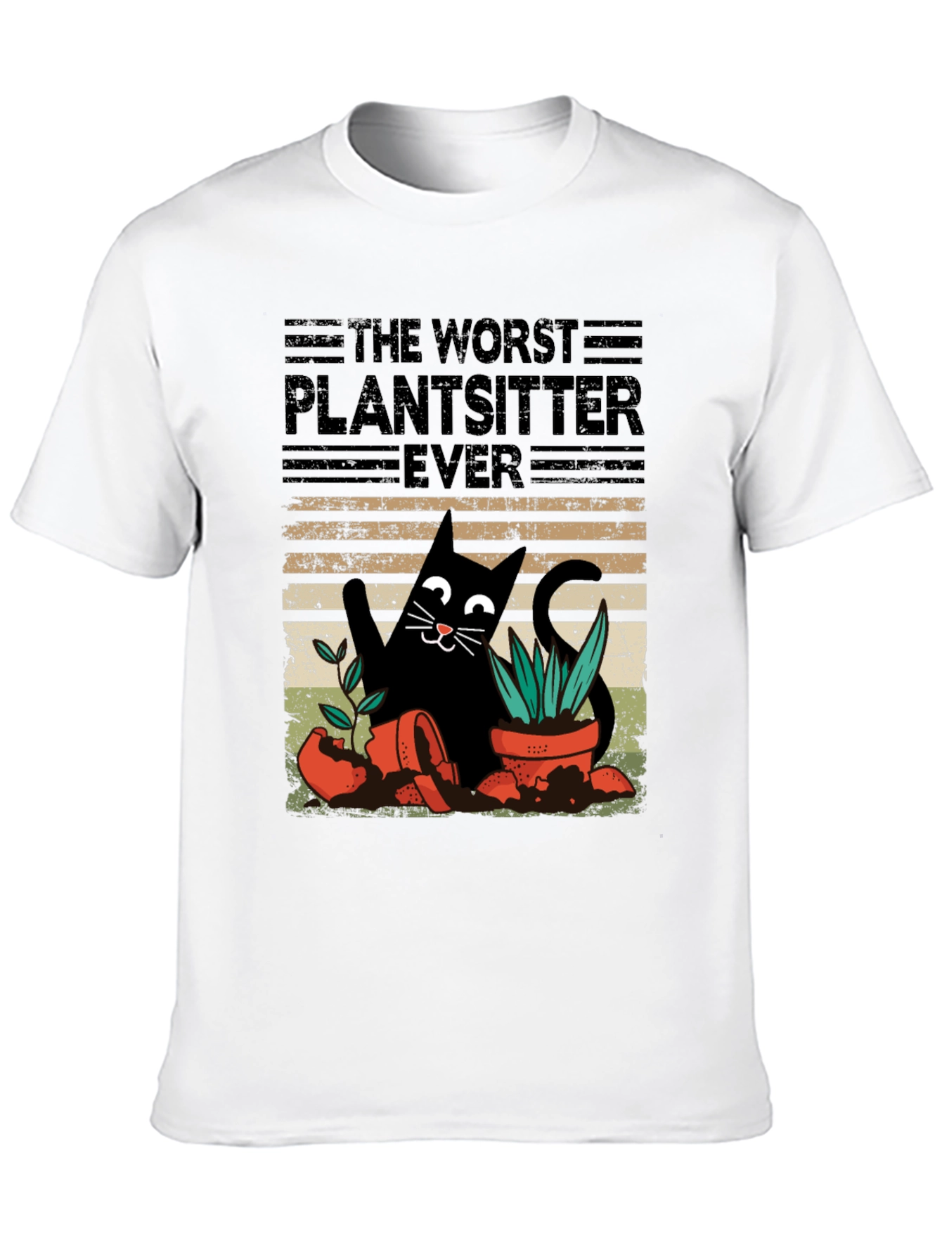 Worst Plantsitter Ever Cat Graphic T-Shirt
