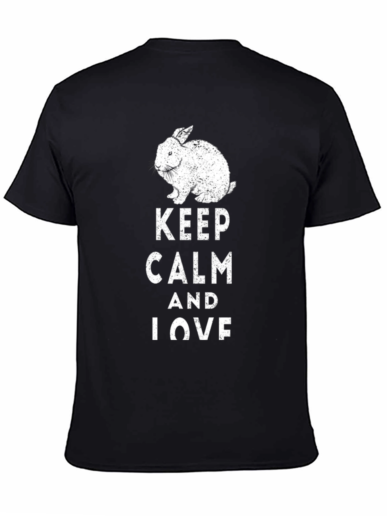 Keep Calm and Love Rabbit T-Shirt - Black