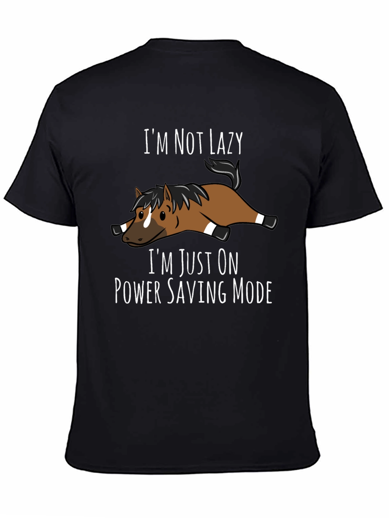 Funny Lazy Horse Power Saving Mode T-Shirt
