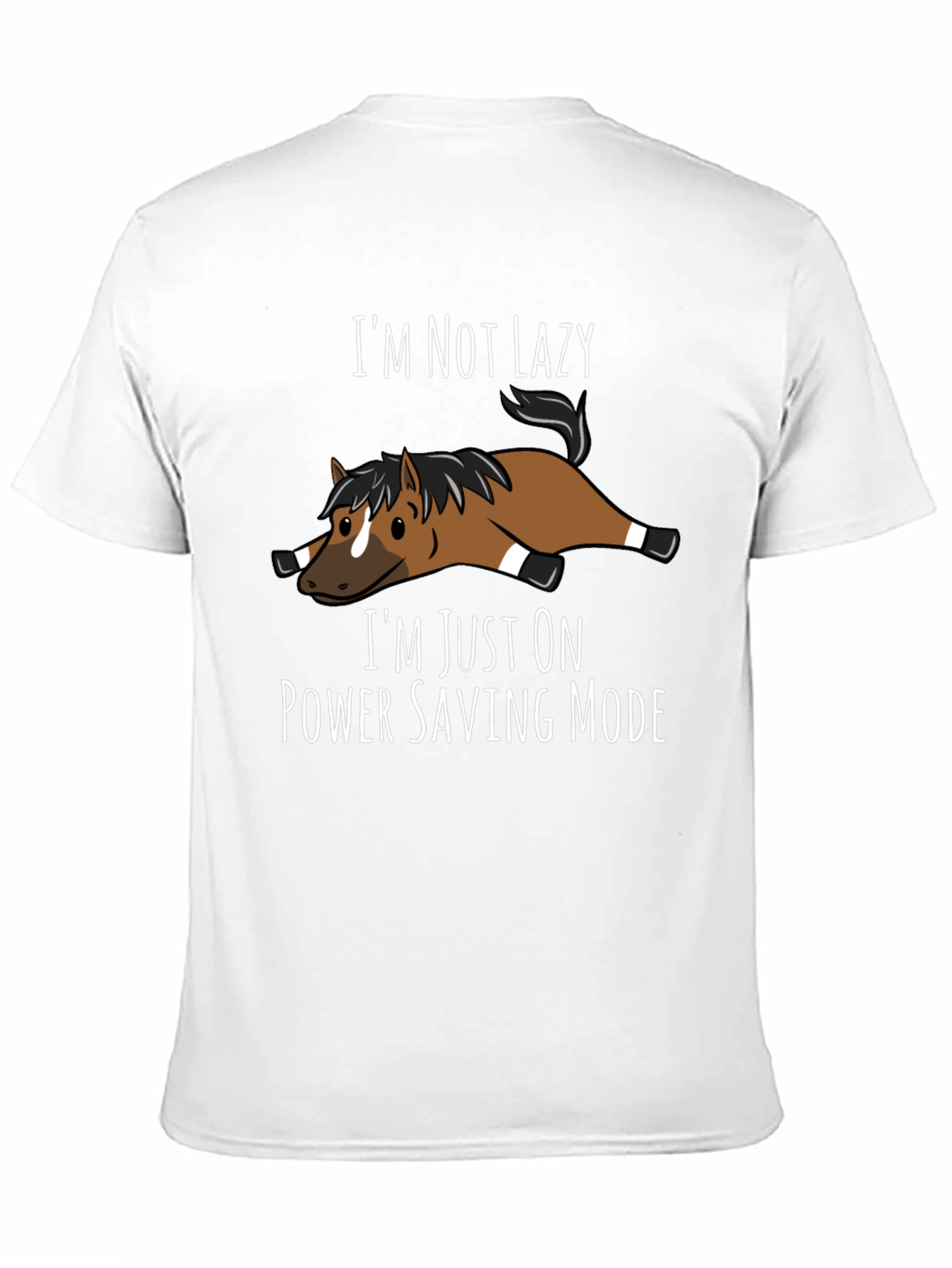 Funny Lazy Horse Power Saving Mode T-Shirt