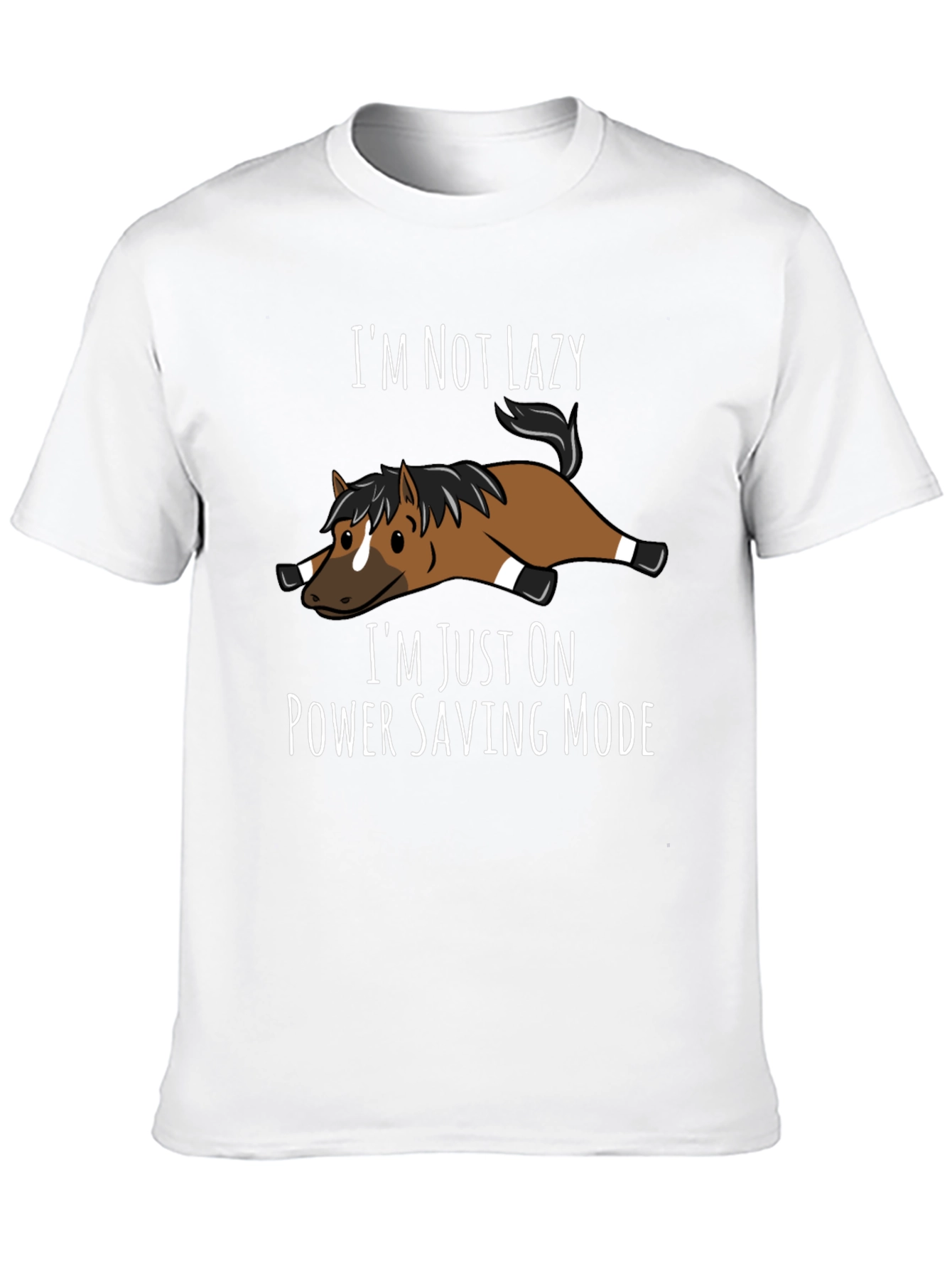 Funny Lazy Horse Power Saving Mode T-Shirt