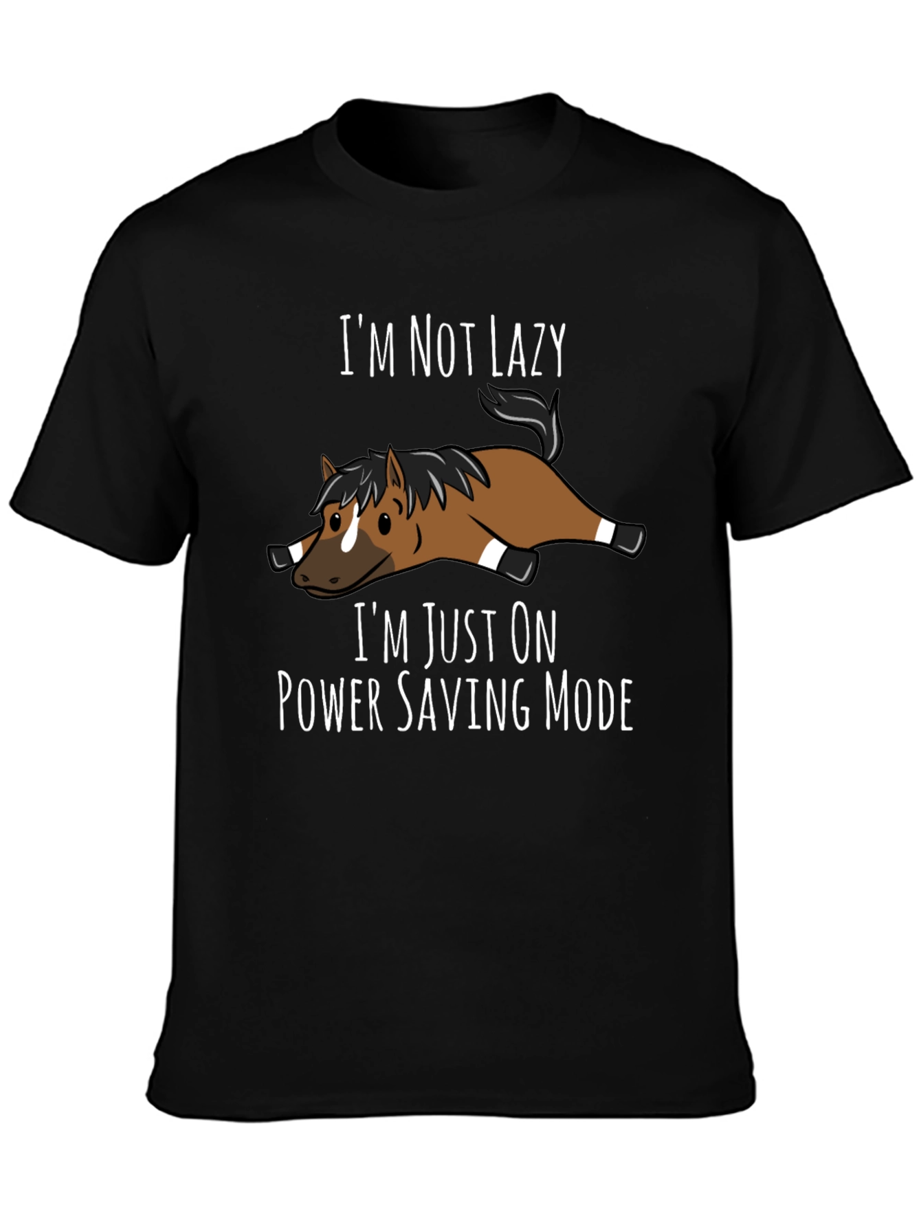 Funny Lazy Horse Power Saving Mode T-Shirt