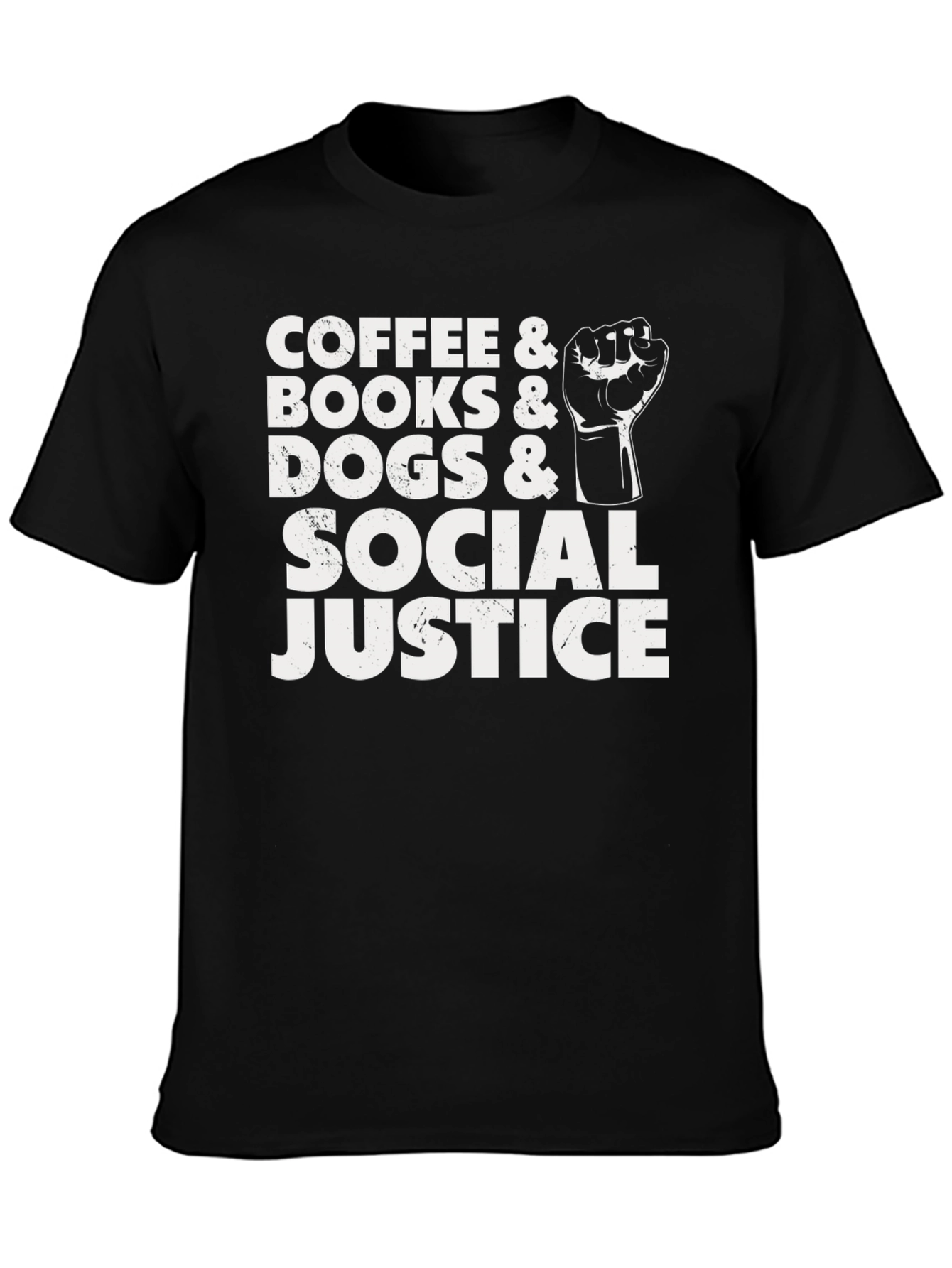 Coffee Books Dogs Social Justice T-Shirt