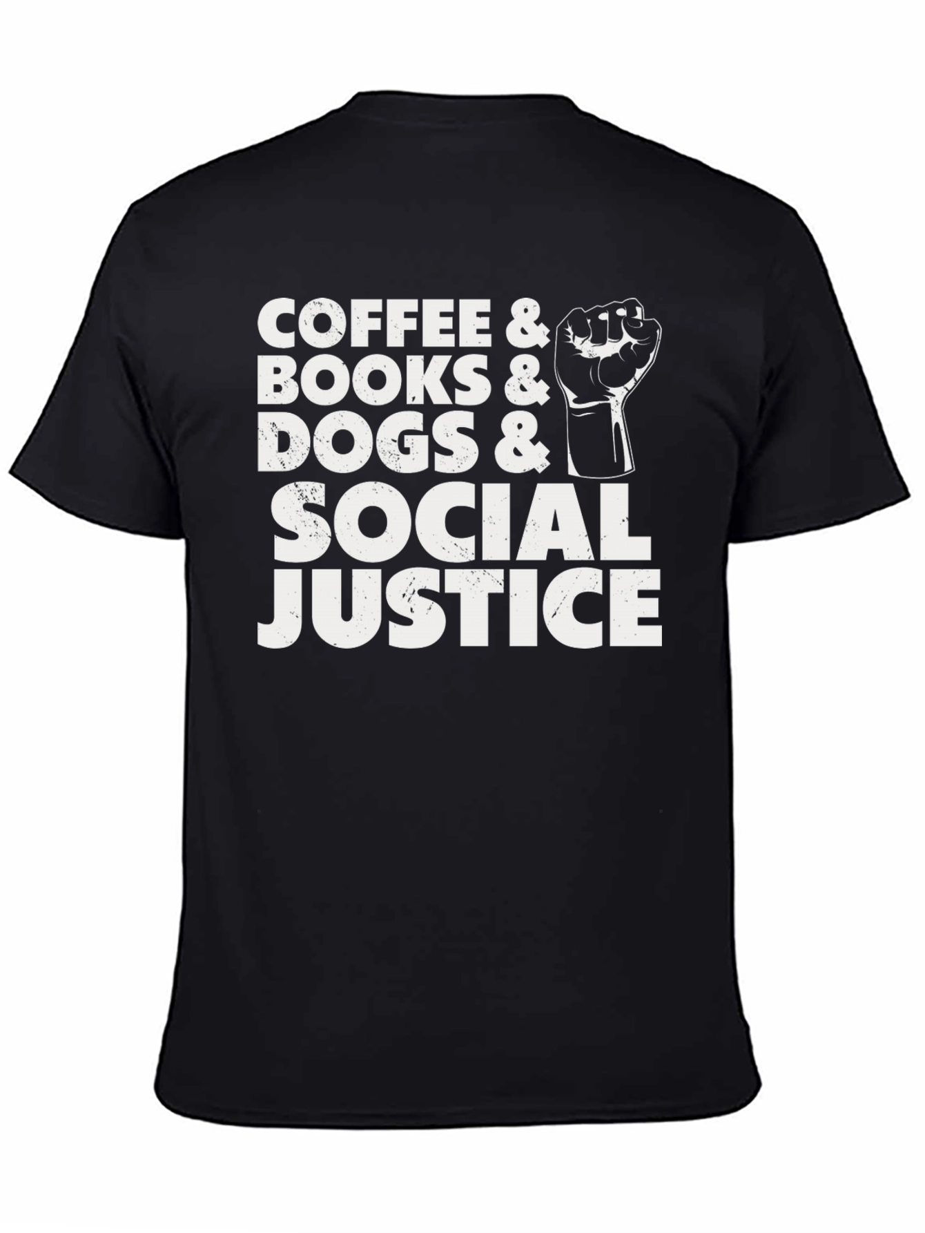Coffee Books Dogs Social Justice T-Shirt