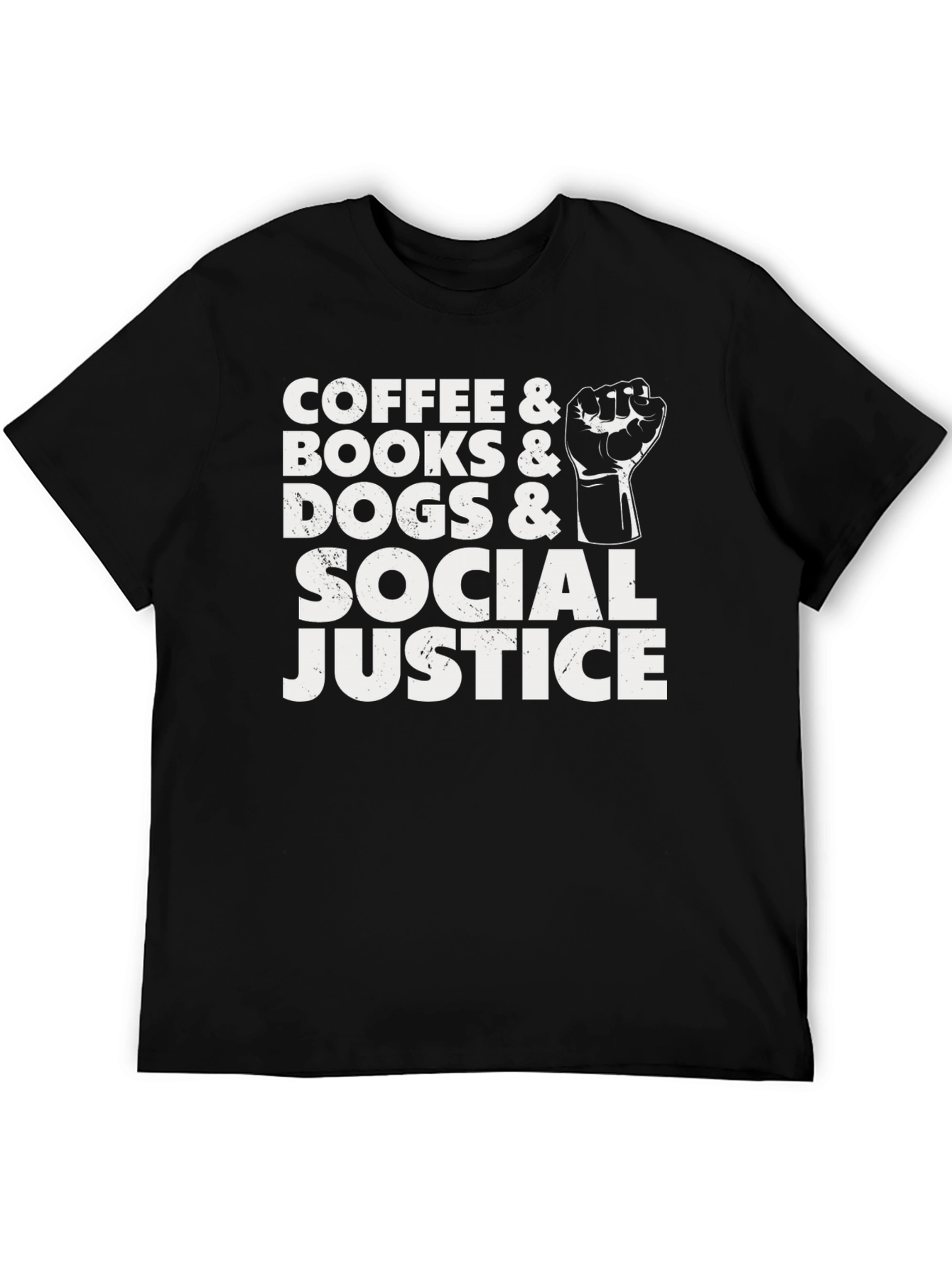 Coffee Books Dogs Social Justice T-Shirt