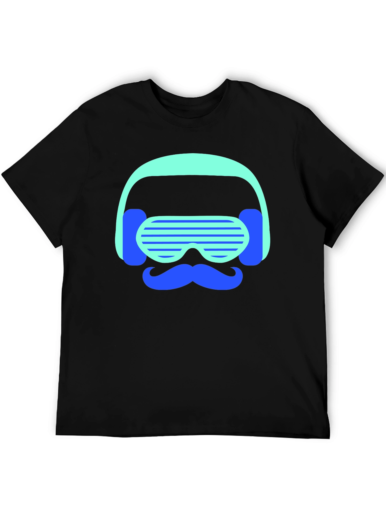 Retro Vibes T-Shirt: Mustache DJ Graphic Tee