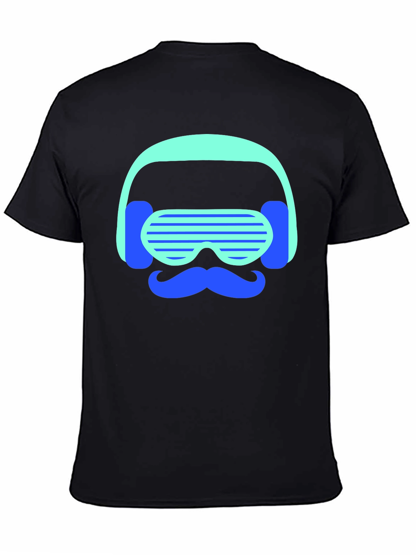 Retro Vibes T-Shirt: Mustache DJ Graphic Tee