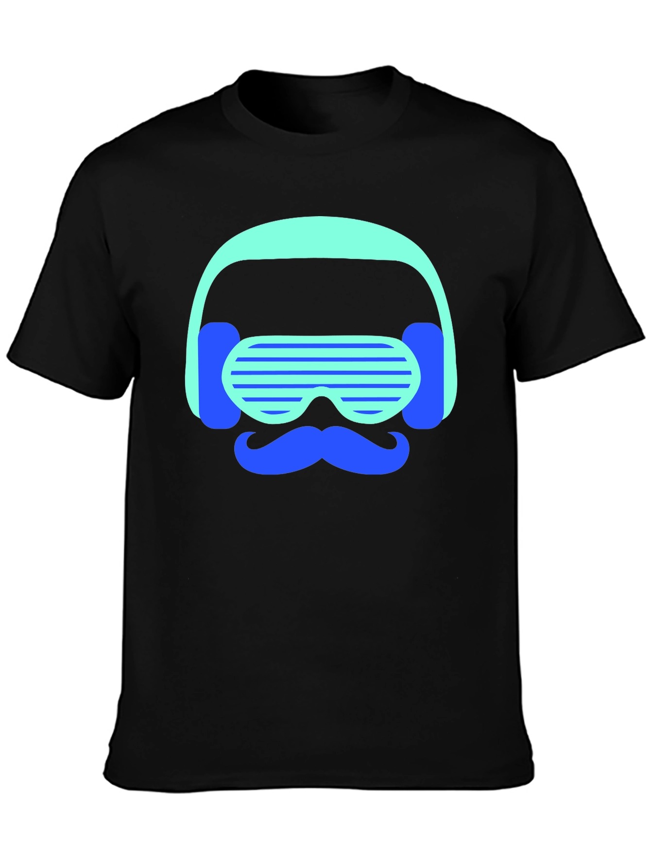 Retro Vibes T-Shirt: Mustache DJ Graphic Tee