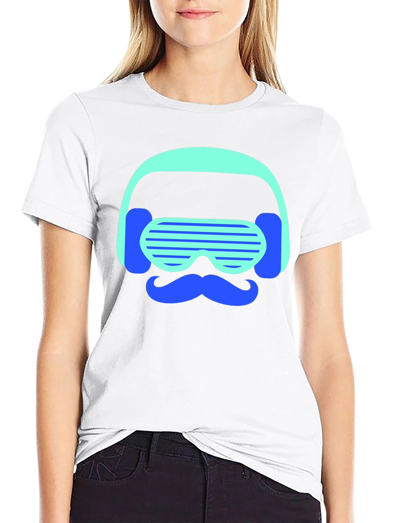 Retro Vibes T-Shirt: Mustache DJ Graphic Tee