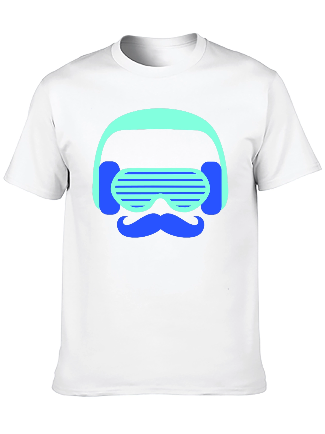 Retro Vibes T-Shirt: Mustache DJ Graphic Tee