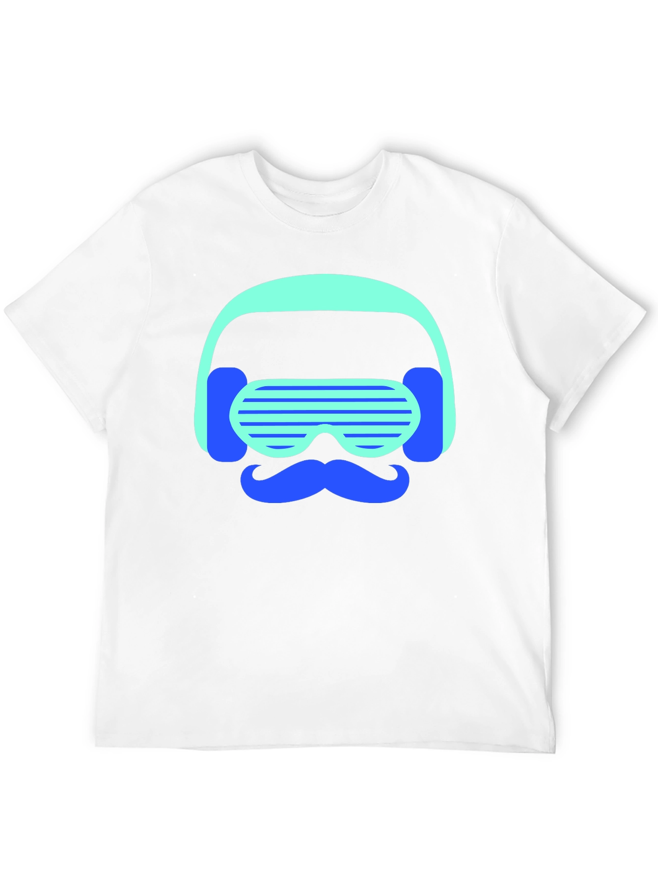 Retro Vibes T-Shirt: Mustache DJ Graphic Tee