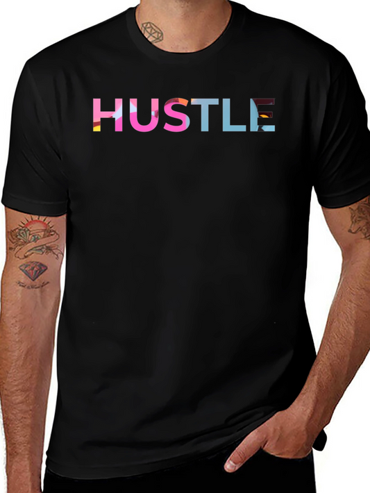 Hustle Graphic Print Black T-Shirt