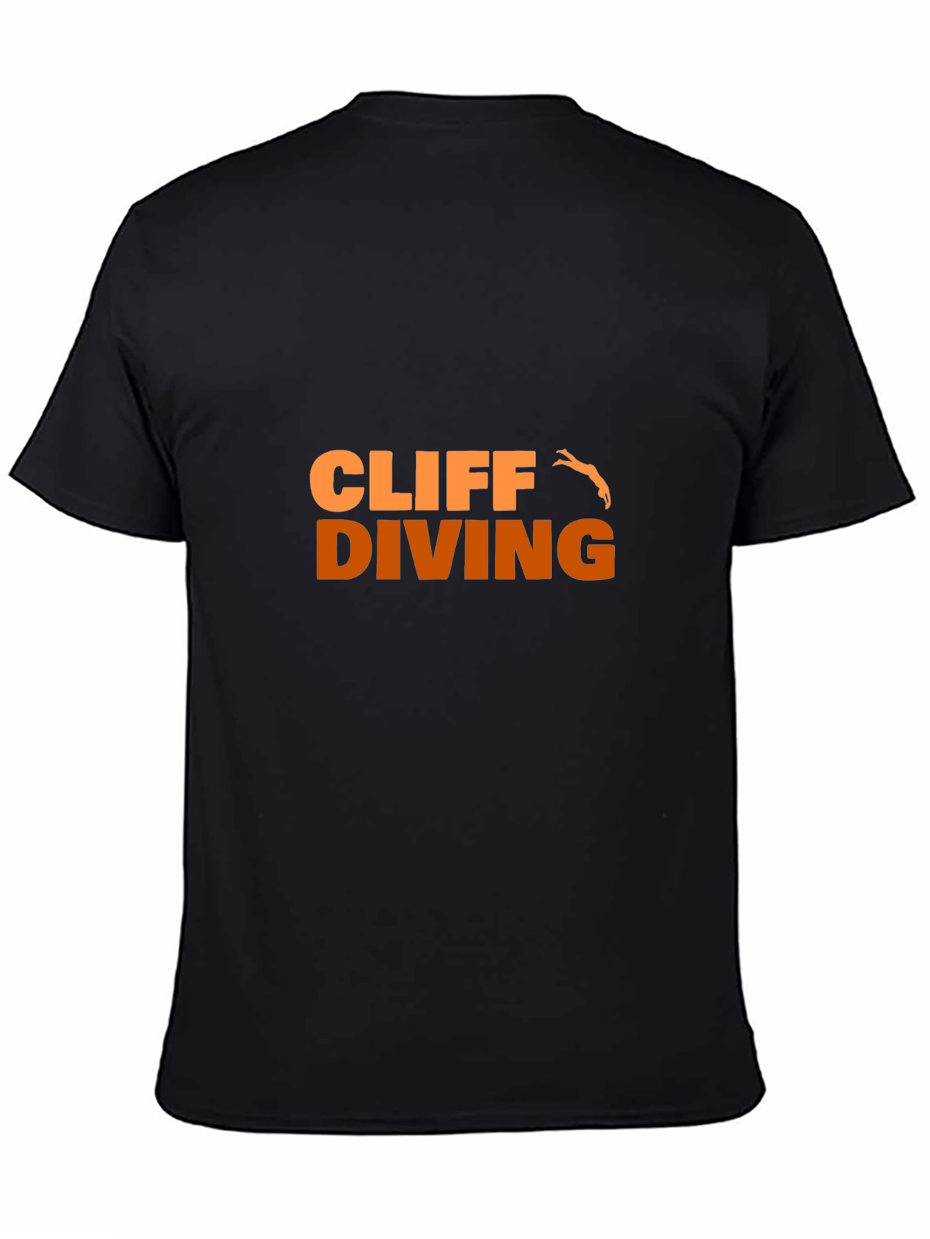Cliff Diving Graphic Tee - Black Cotton T-Shirt