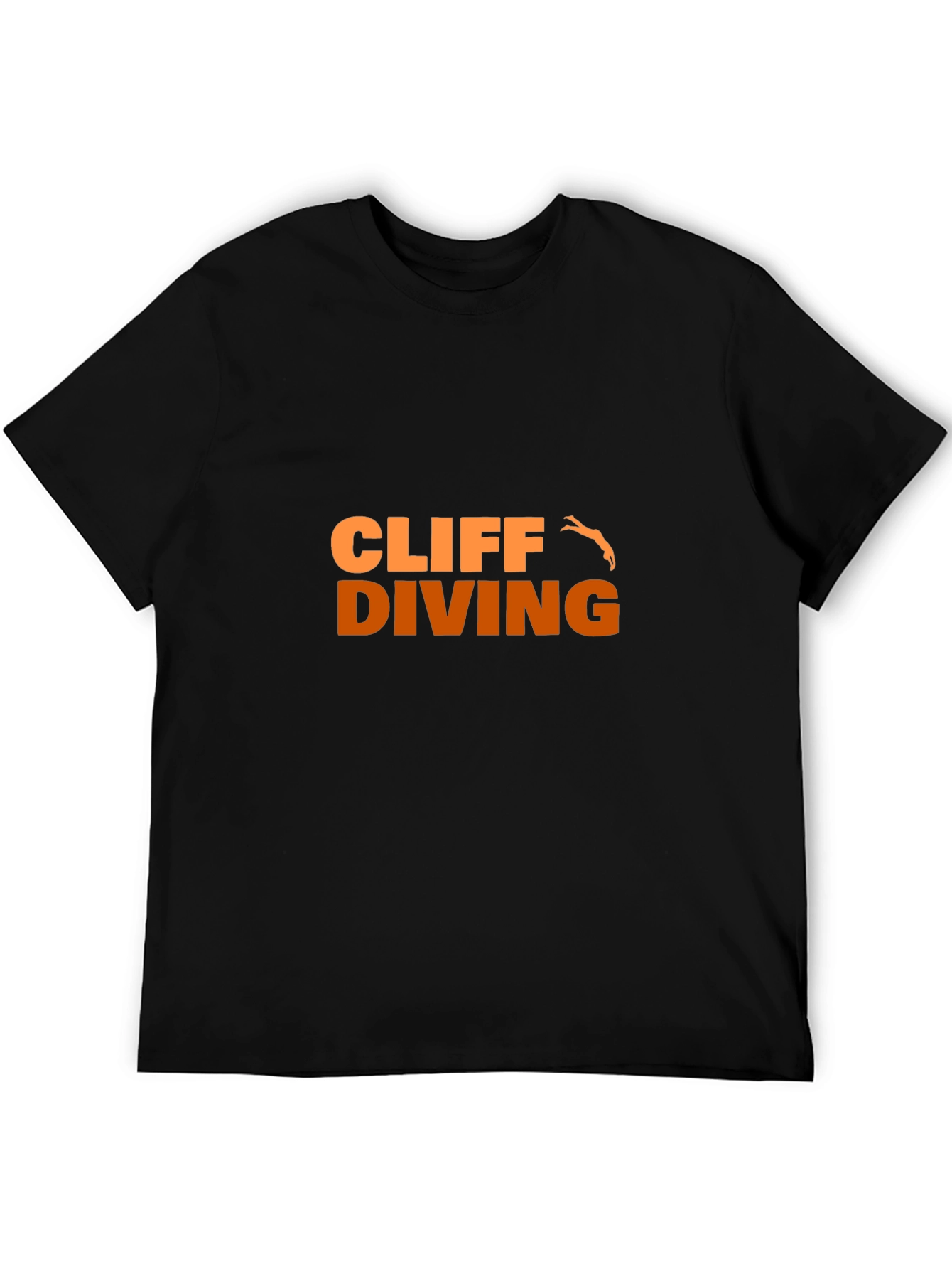 Cliff Diving Graphic Tee - Black Cotton T-Shirt
