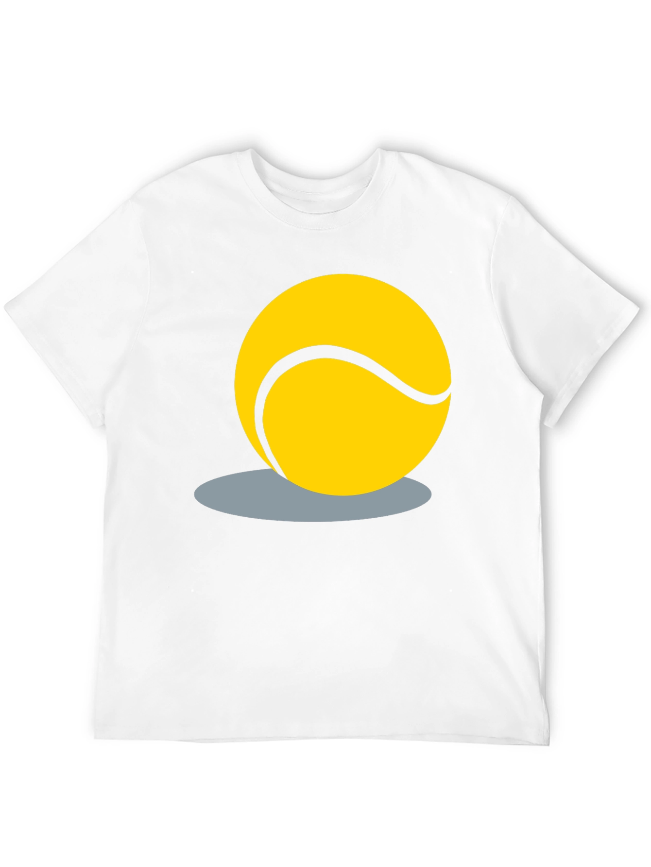 Tennis Ball Graphic Tee - Black Cotton T-Shirt