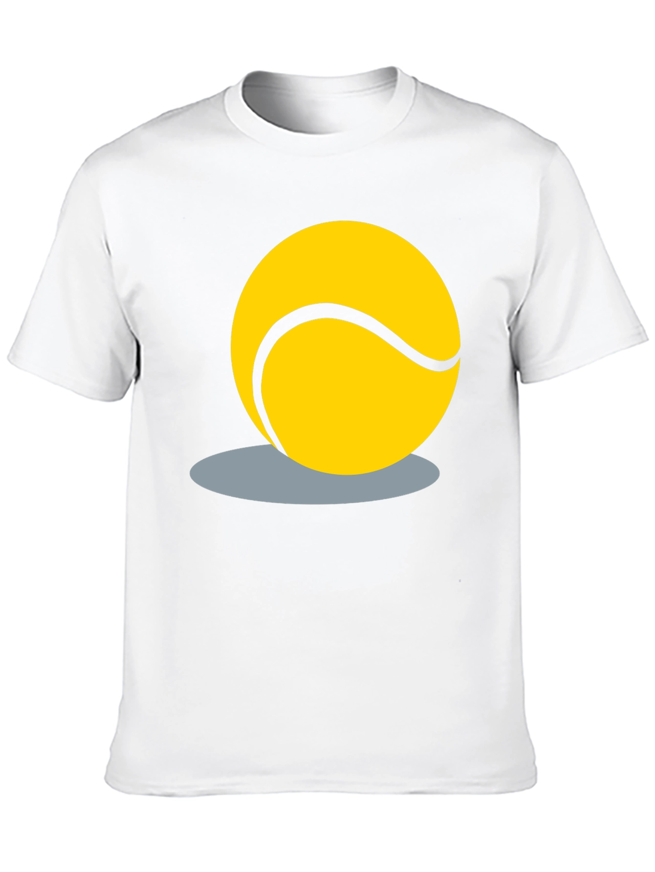 Tennis Ball Graphic Tee - Black Cotton T-Shirt