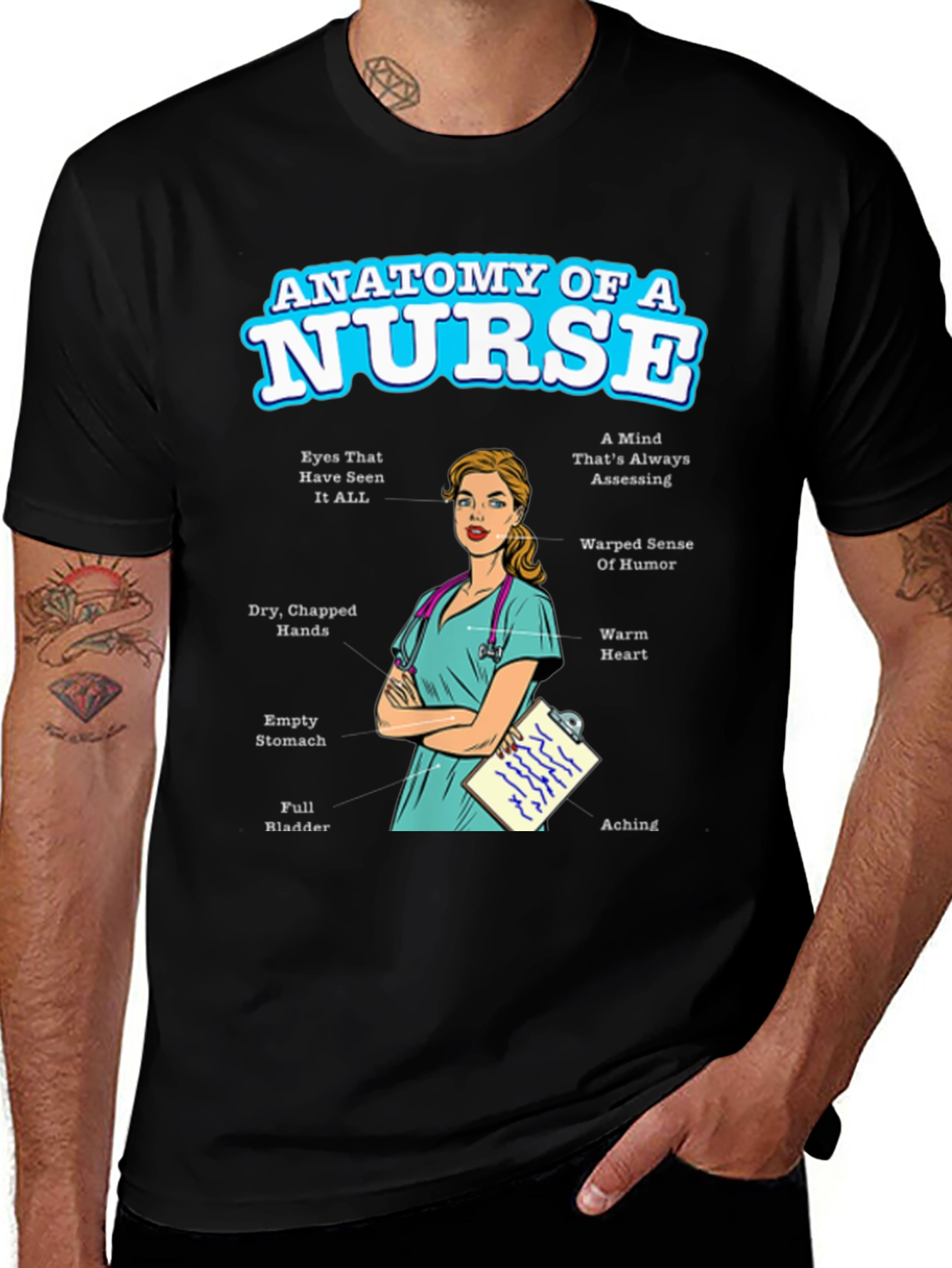Anatomy of a Nurse T-Shirt - Funny Nurse Gift
