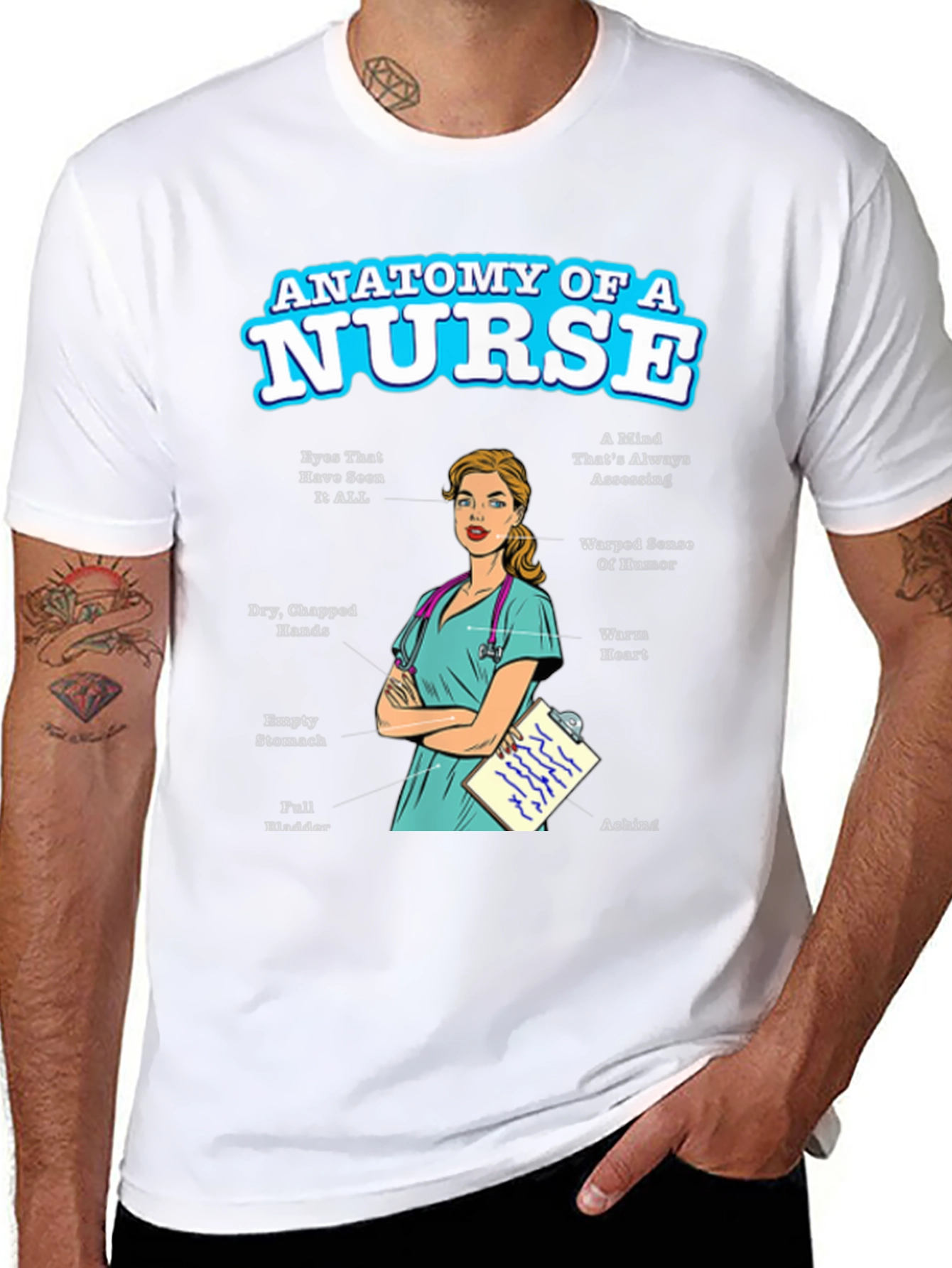Anatomy of a Nurse T-Shirt - Funny Nurse Gift