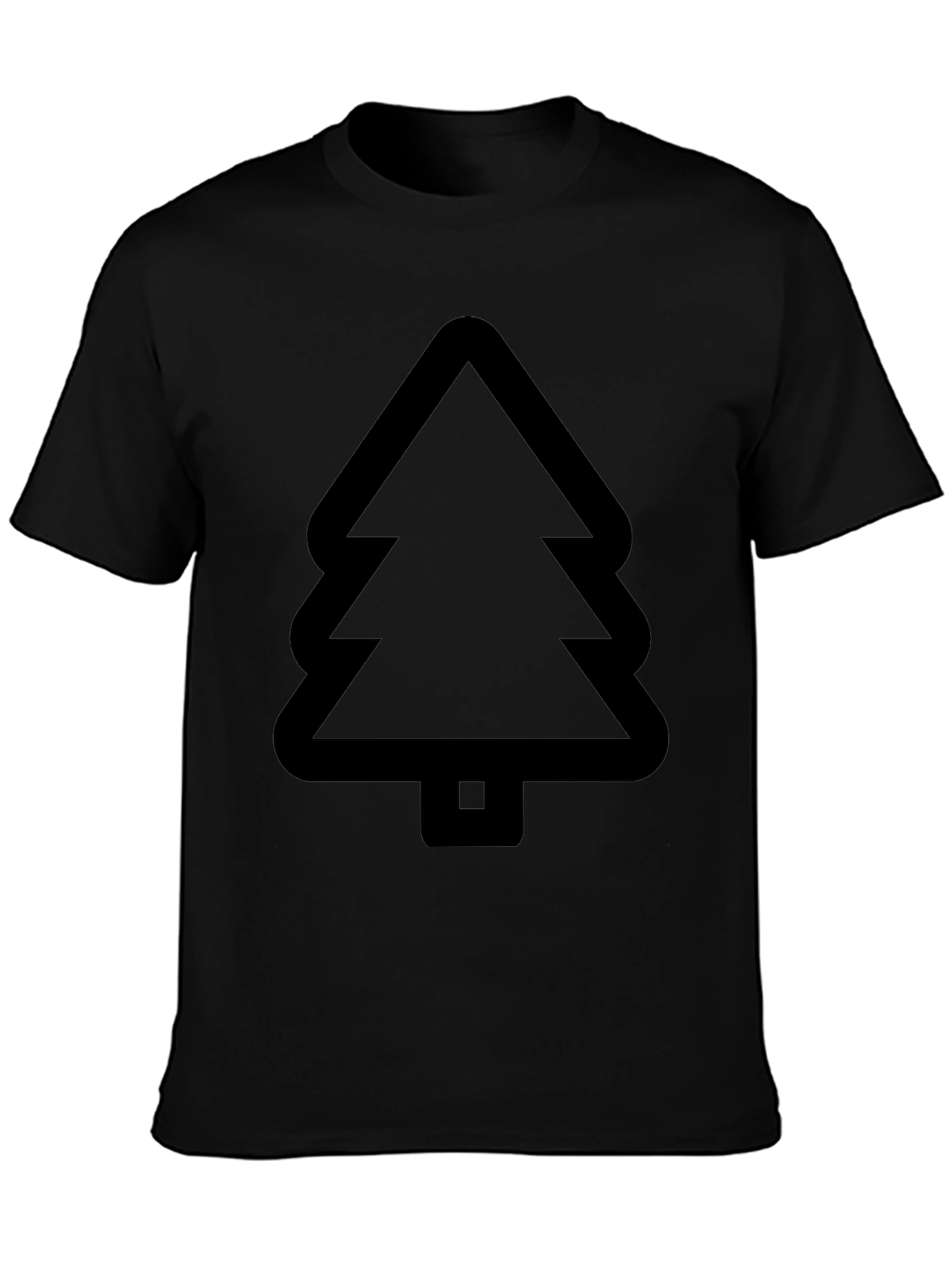 Minimalist Tree Graphic Tee - Black