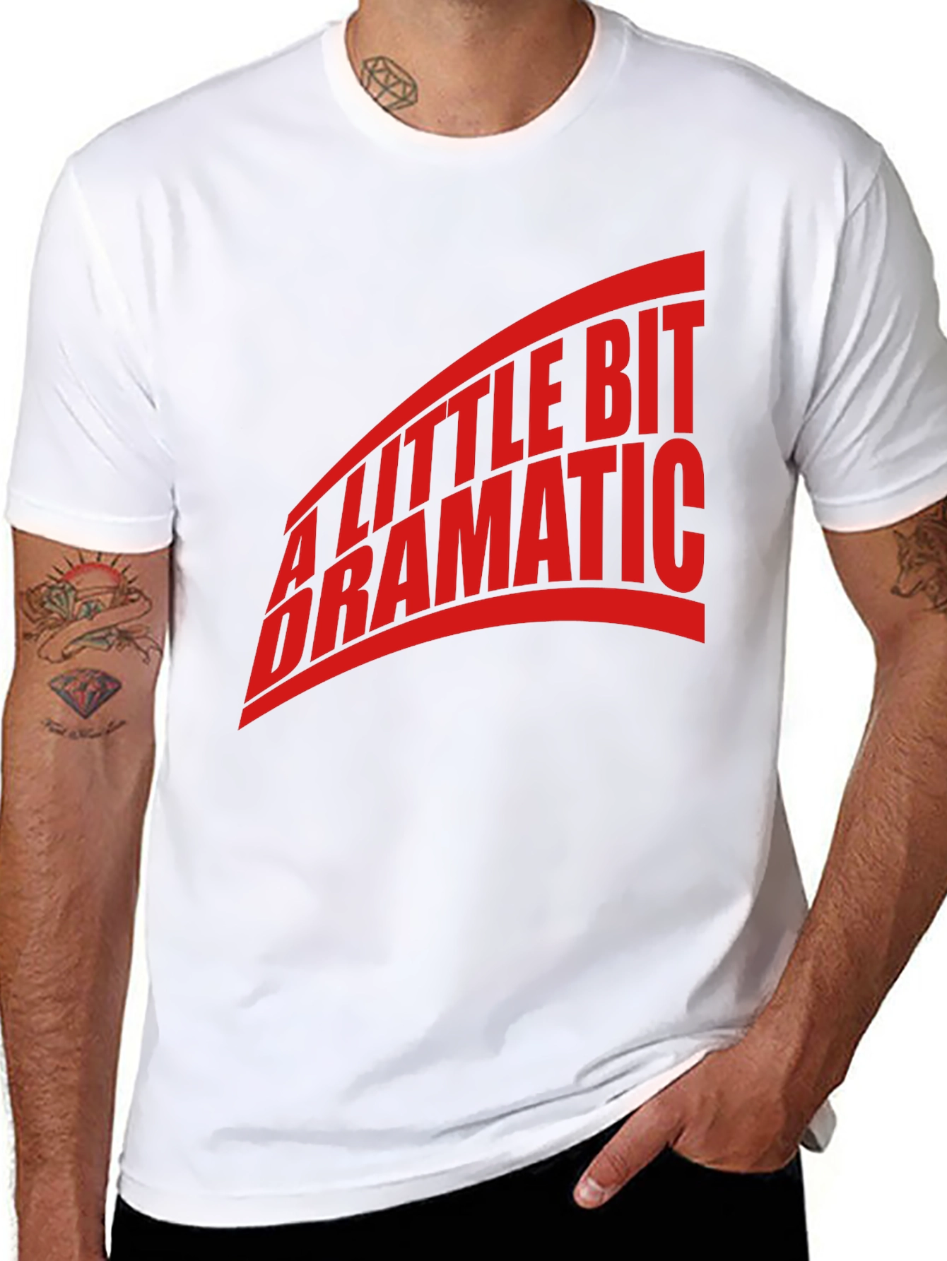 A Little Bit Dramatic Red Graphic Black T-Shirt
