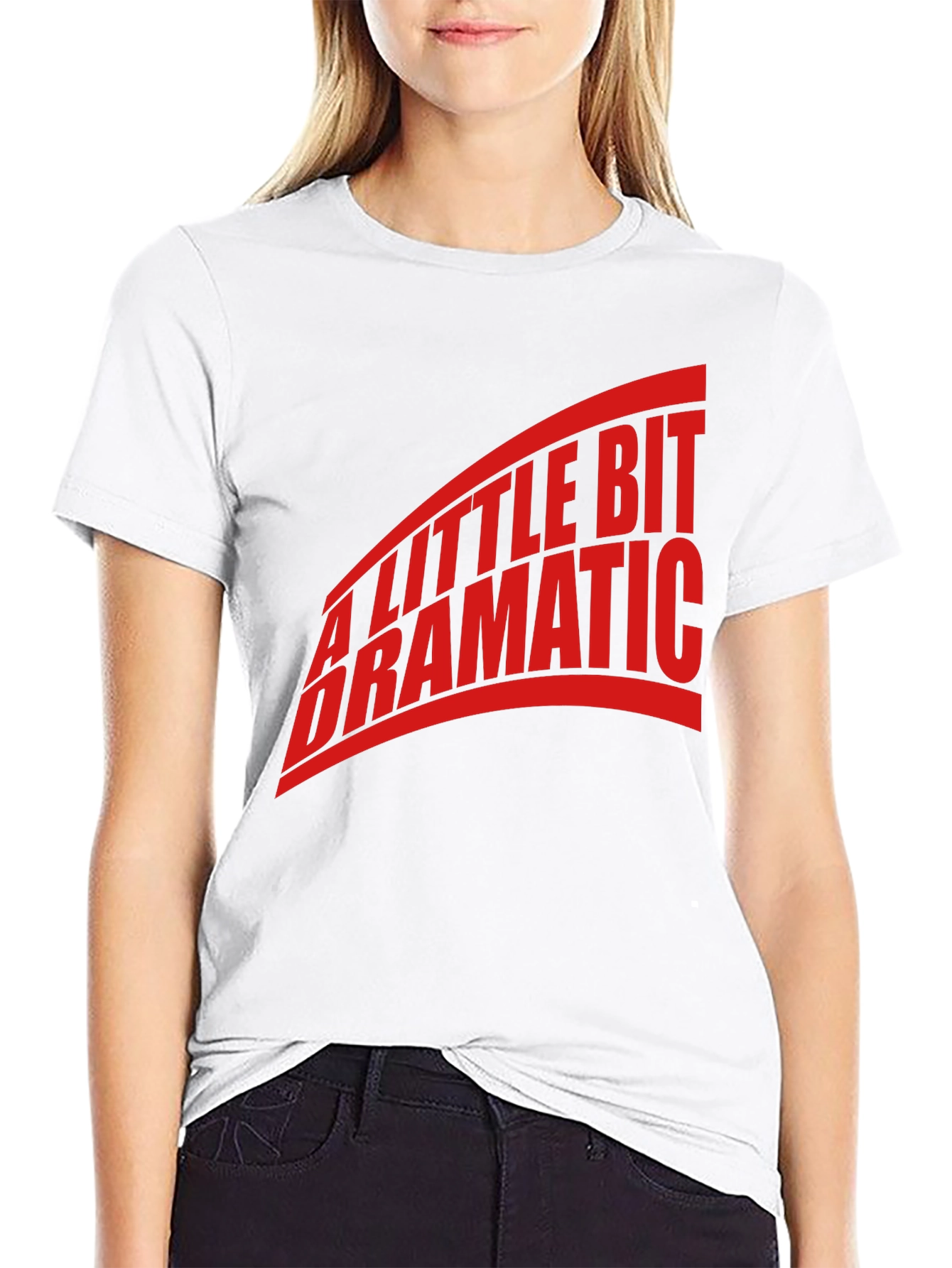A Little Bit Dramatic Red Graphic Black T-Shirt