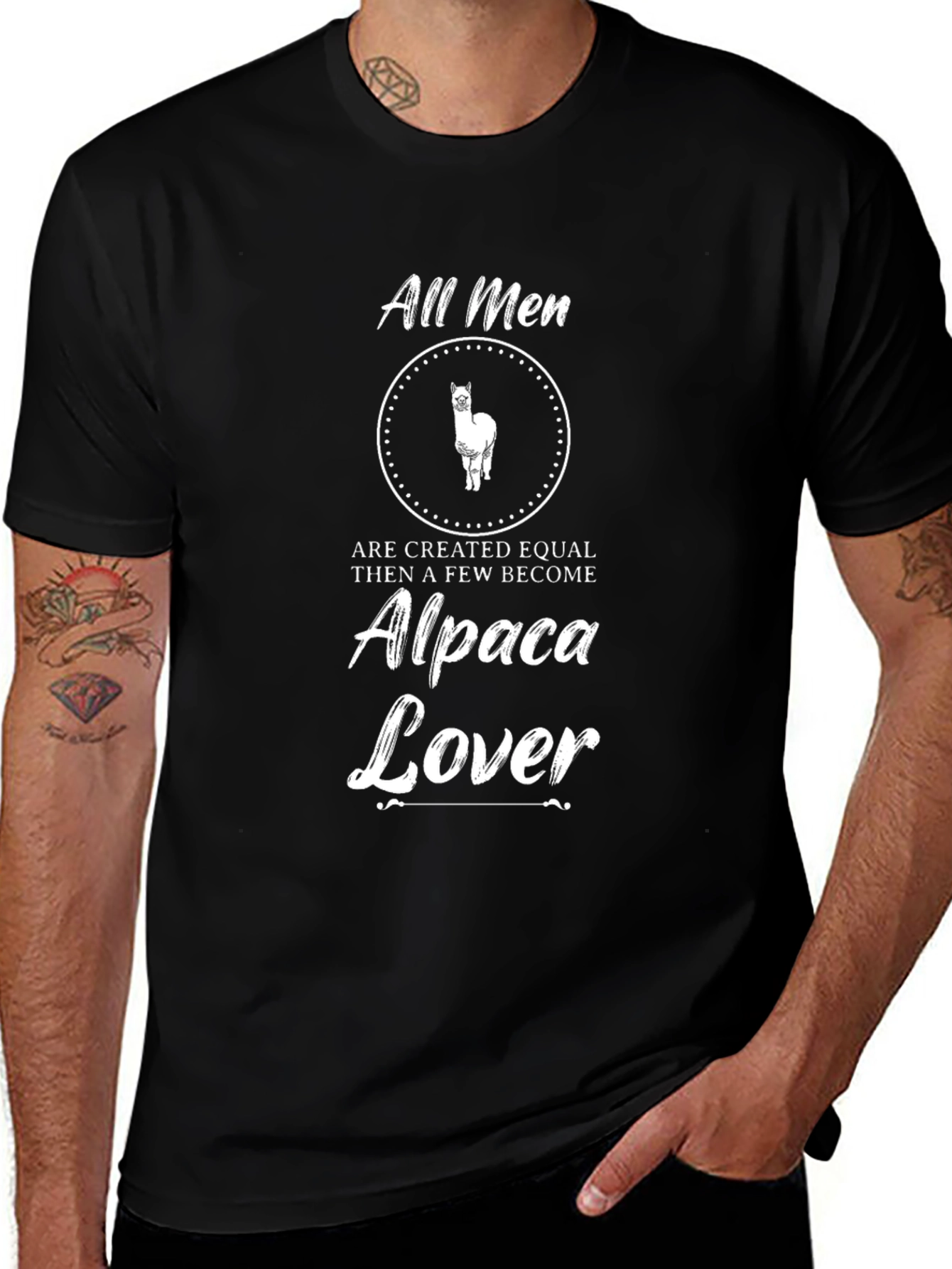 All Men Alpaca Lover Black T-Shirt